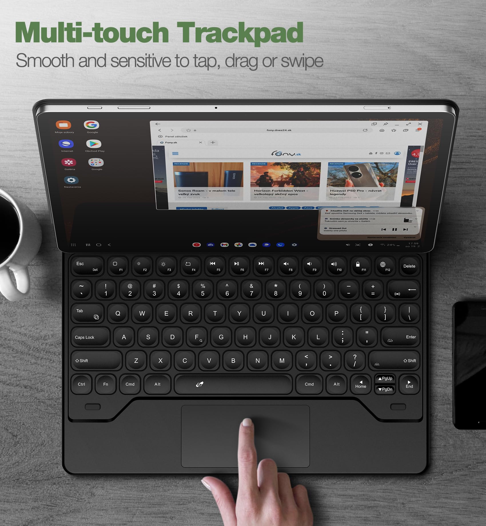 Foto 6 pulgar | Funda De Teclado Dexnor Para Samsung Galaxy Tab S9+ De 12,4 Pulgadas - Venta Internacional.