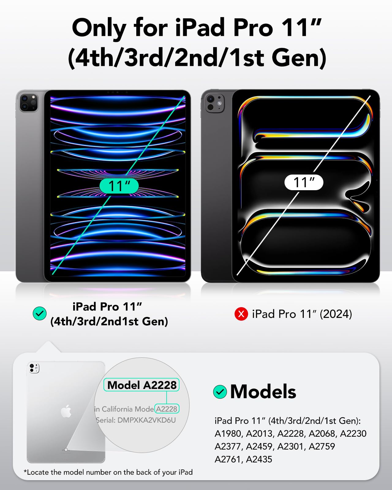 Foto 3 pulgar | Funda Esr Para Ipad Pro De 11 Pulgadas (2022/2021/2020/2018) Negra - Venta Internacional.