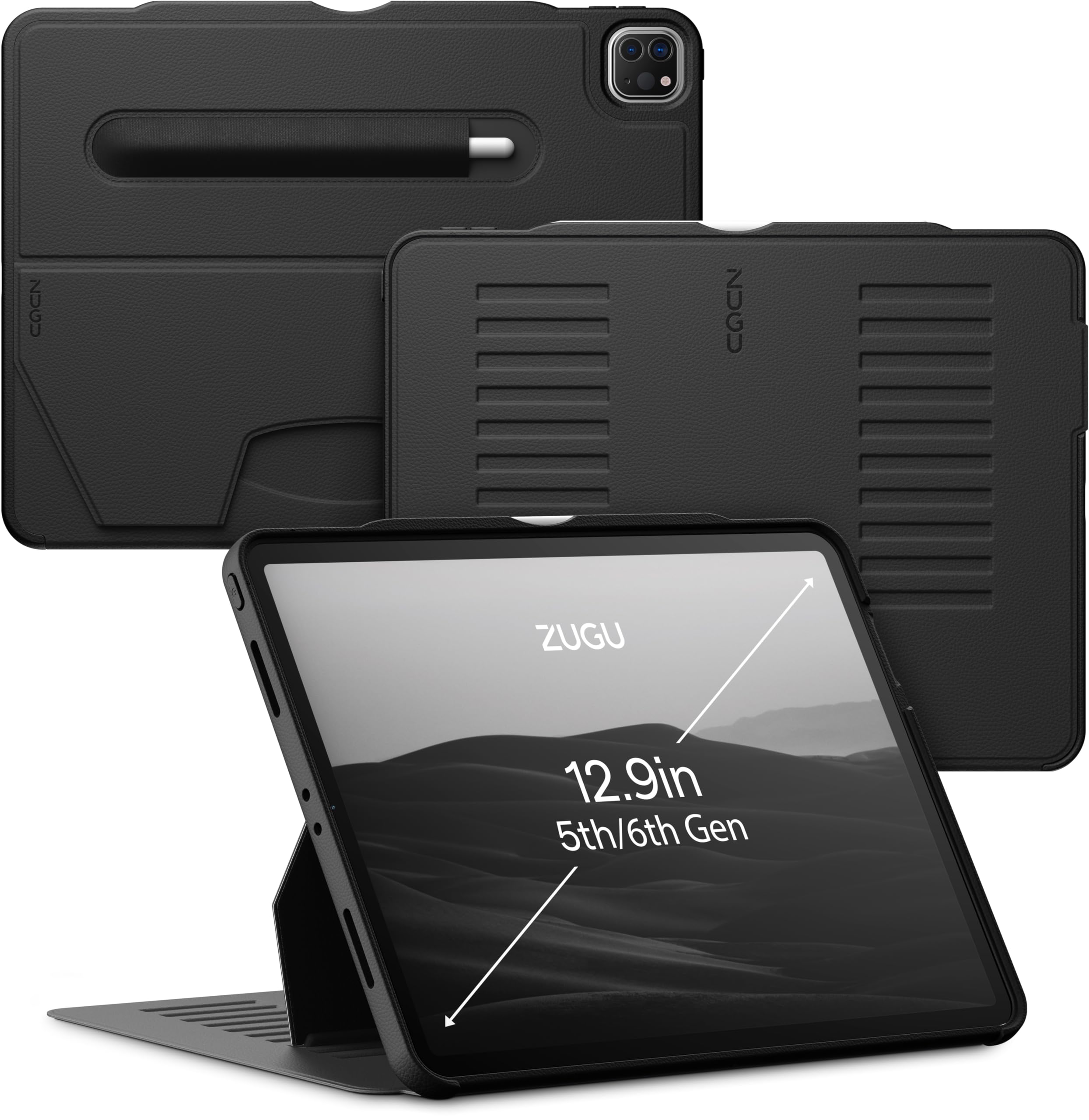 Foto 2 pulgar | Funda Zugu Para Ipad Pro 12.9 5.ª Y 6.ª Generación 2021/2022, Color Negro - Venta Internacional.