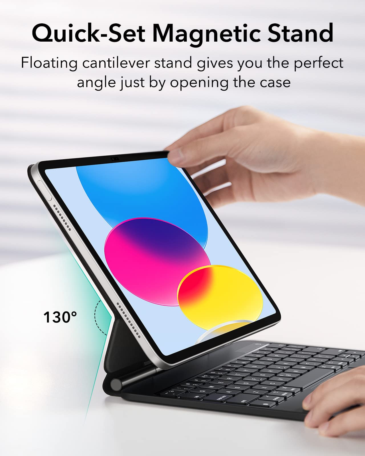 Foto 5 pulgar | Funda Con Teclado Esr De Décima Generación Para Ipad, Con Soporte Y Panel Táctil, Color Gris - Venta Internacional.