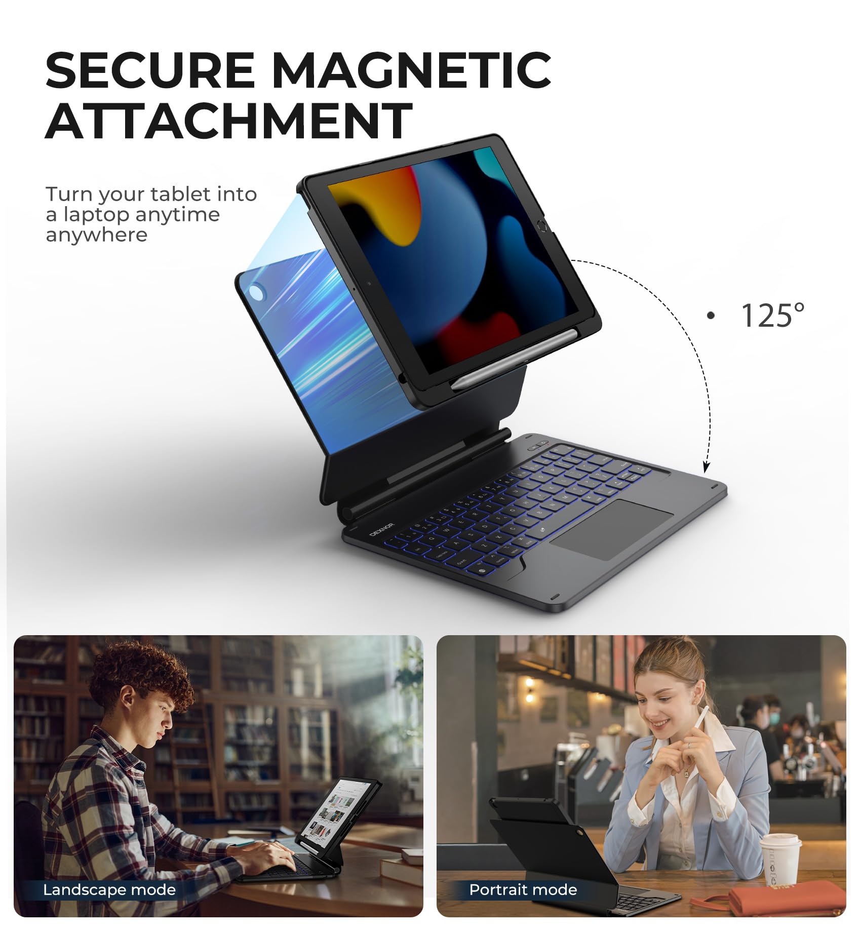 Foto 4 pulgar | Funda Con Teclado Dexnor Para Ipad 9ª Generación De 10,2 Pulgadas Con Panel Táctil - Venta Internacional.