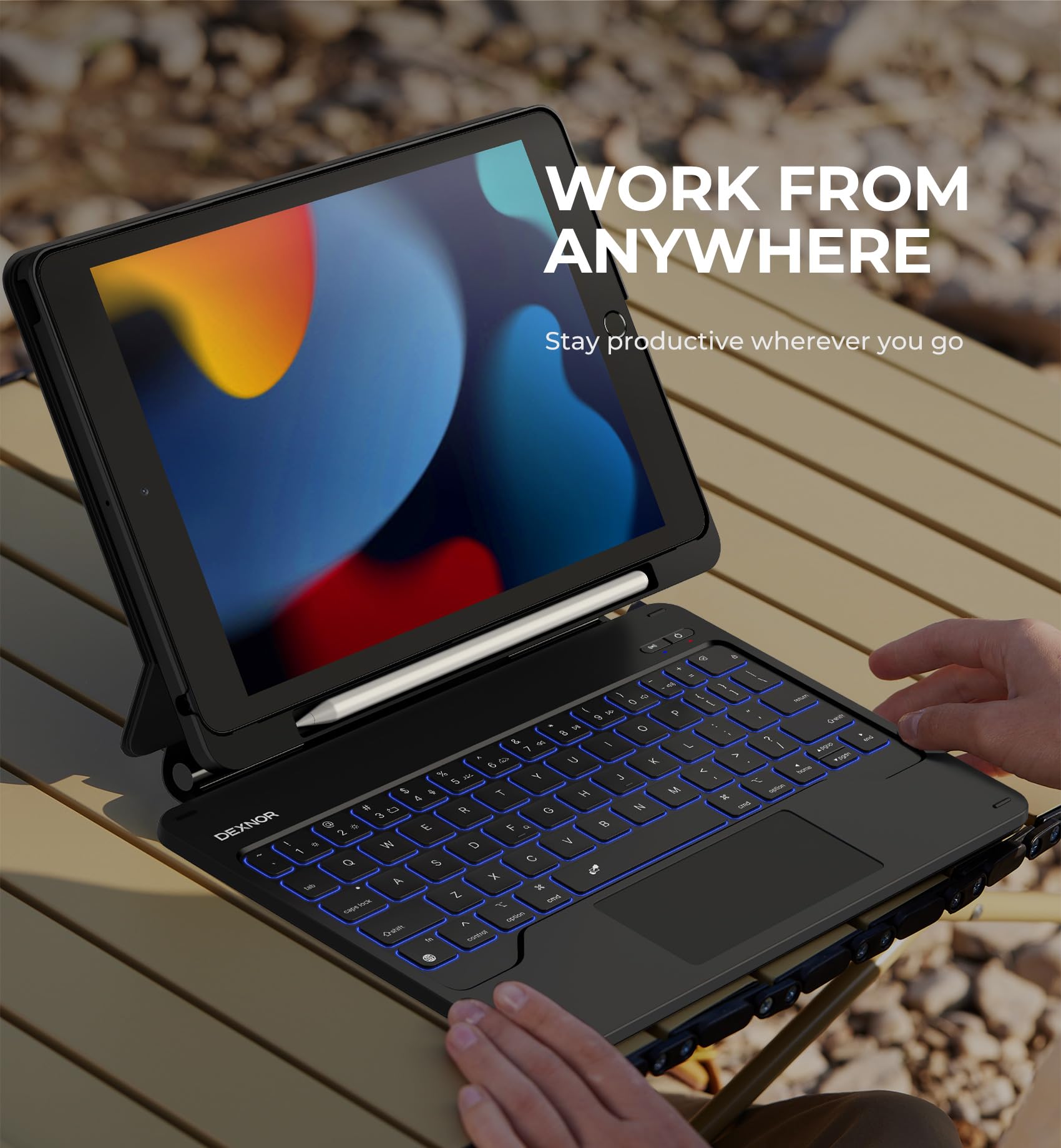 Foto 7 | Funda Con Teclado Dexnor Para Ipad 9ª Generación De 10,2 Pulgadas Con Panel Táctil - Venta Internacional.