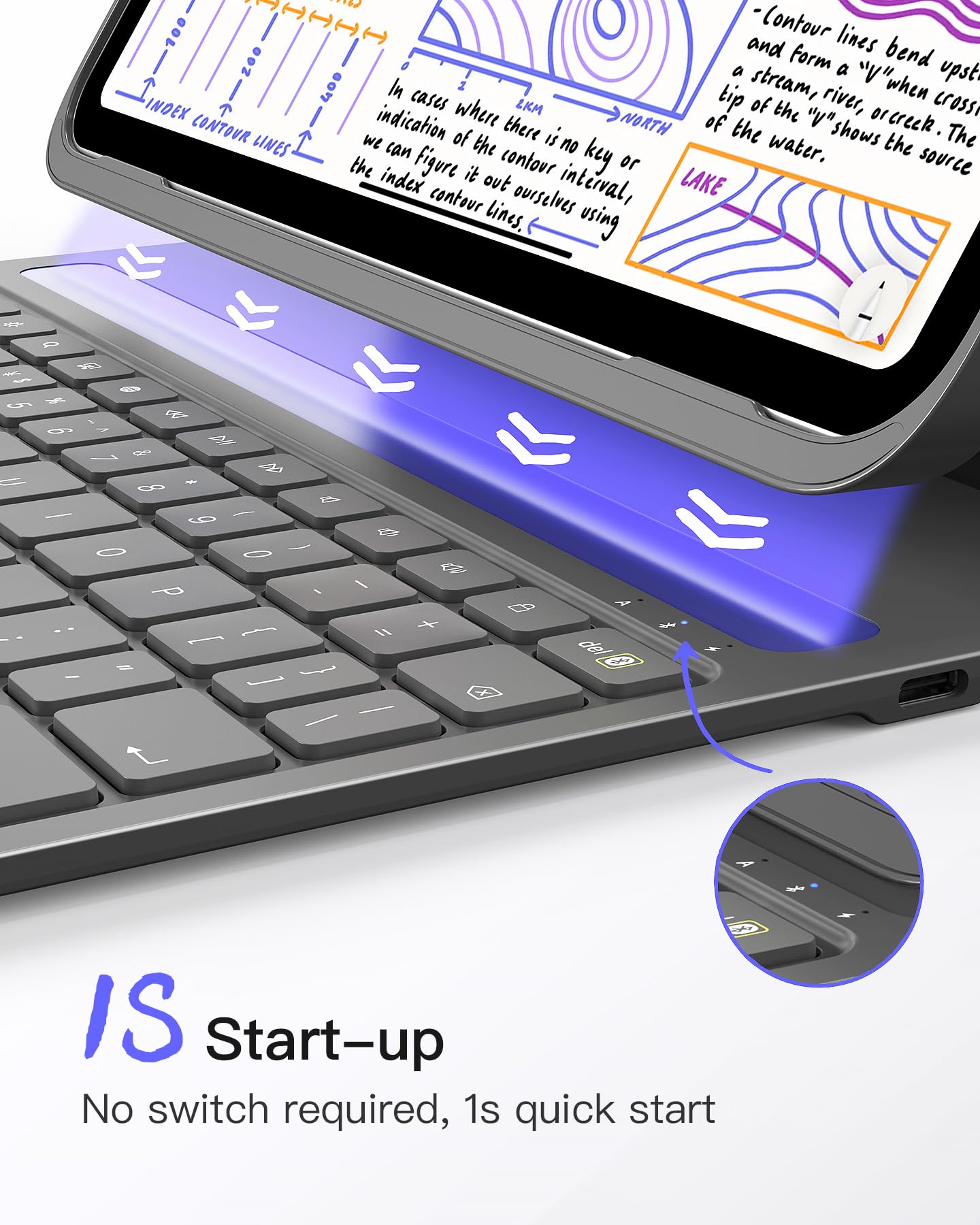 Foto 4 | Funda Con Teclado Para Ipad Inateck Para Ipad 10th Gen 10.9'' 2022, Gris - Venta Internacional.
