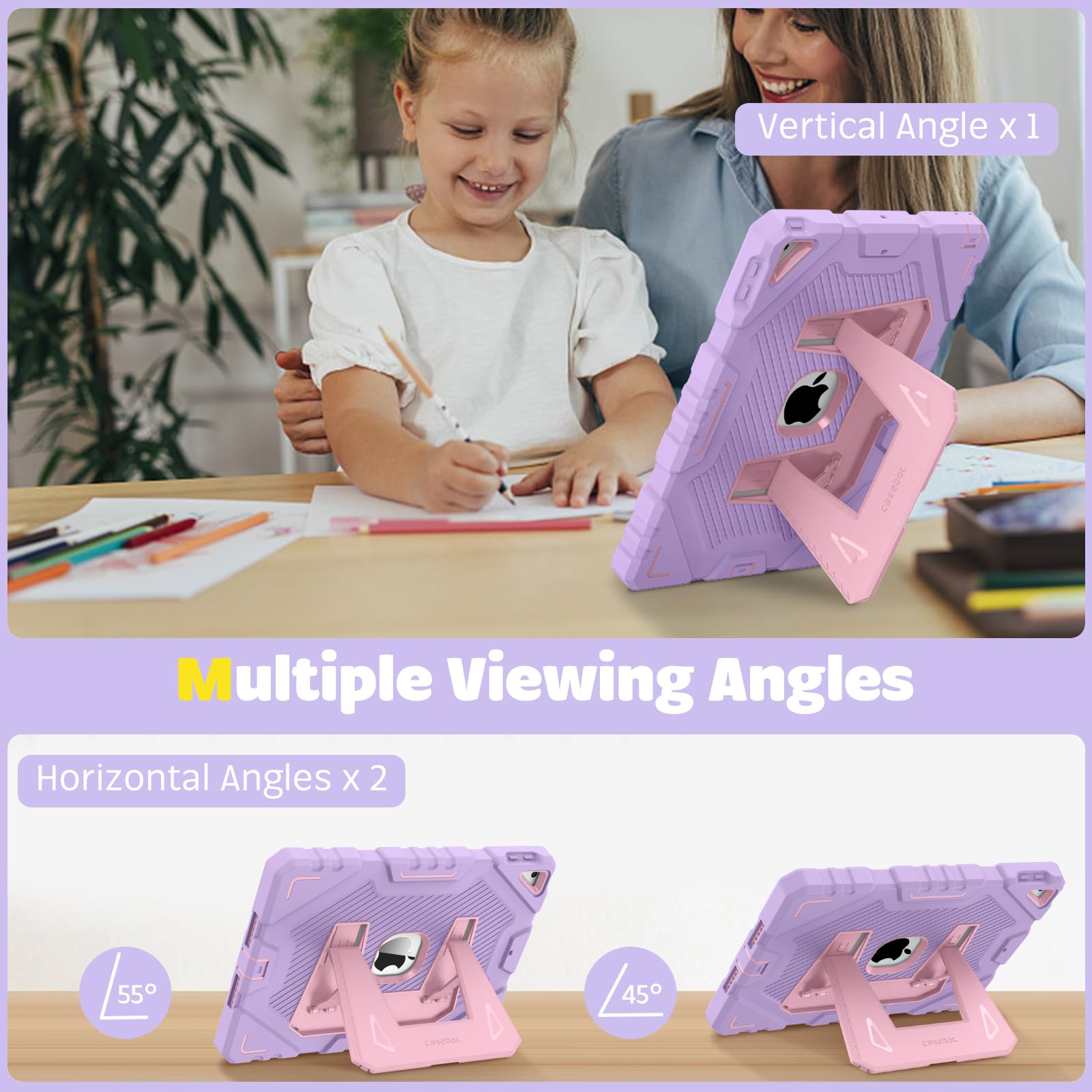 Foto 5 pulgar | Funda Fintie Para Ipad De 9ª, 8ª Y 7ª Generación De 10,2 Pulgadas Con Soporte, Color Morado - Venta Internacional.