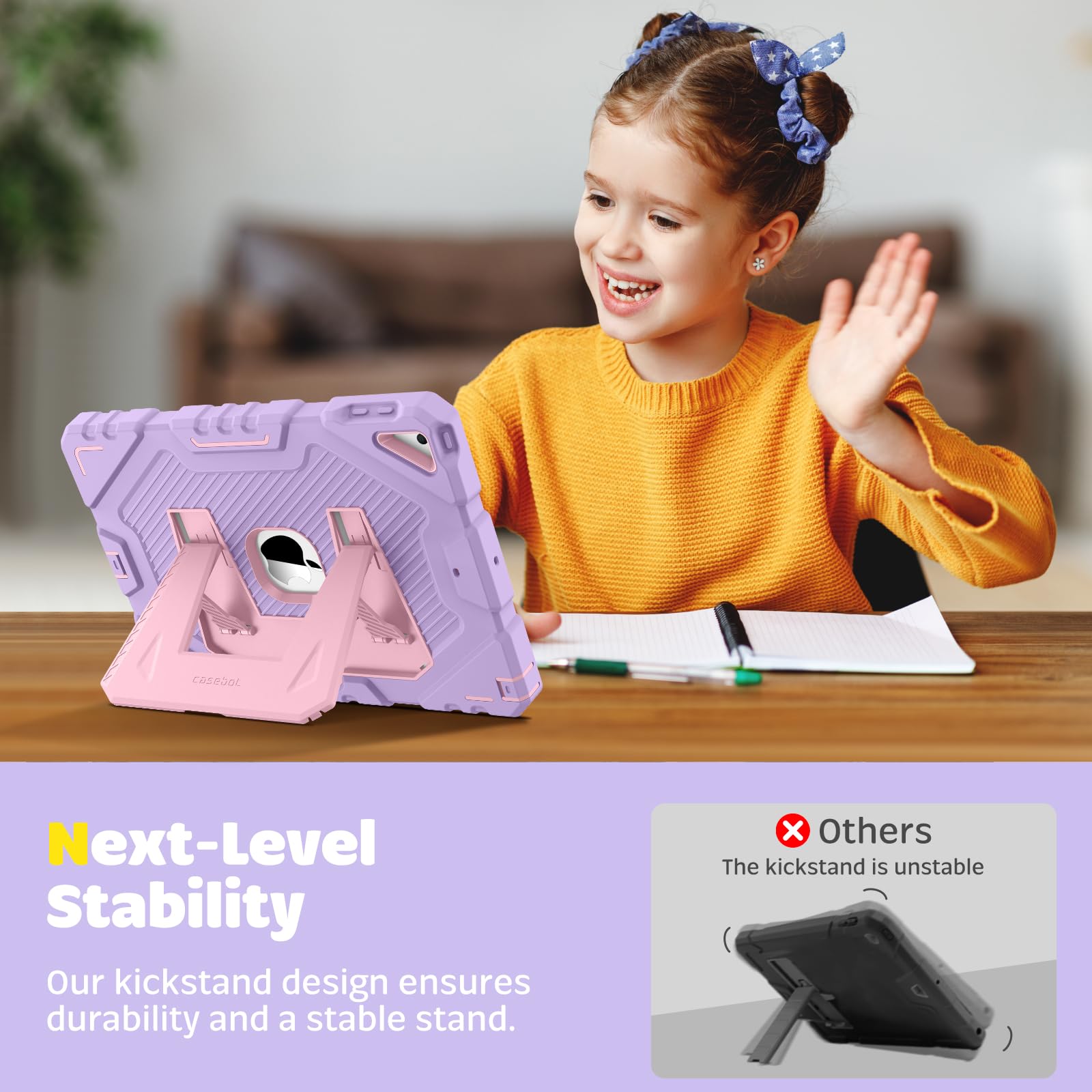 Foto 6 pulgar | Funda Fintie Para Ipad De 9ª, 8ª Y 7ª Generación De 10,2 Pulgadas Con Soporte, Color Morado - Venta Internacional.