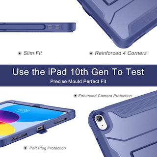 Foto 7 | Funda Soke Para Ipad 10ª Generación De 10,9 Pulgadas 2022, Color Azul Marino - Venta Internacional.