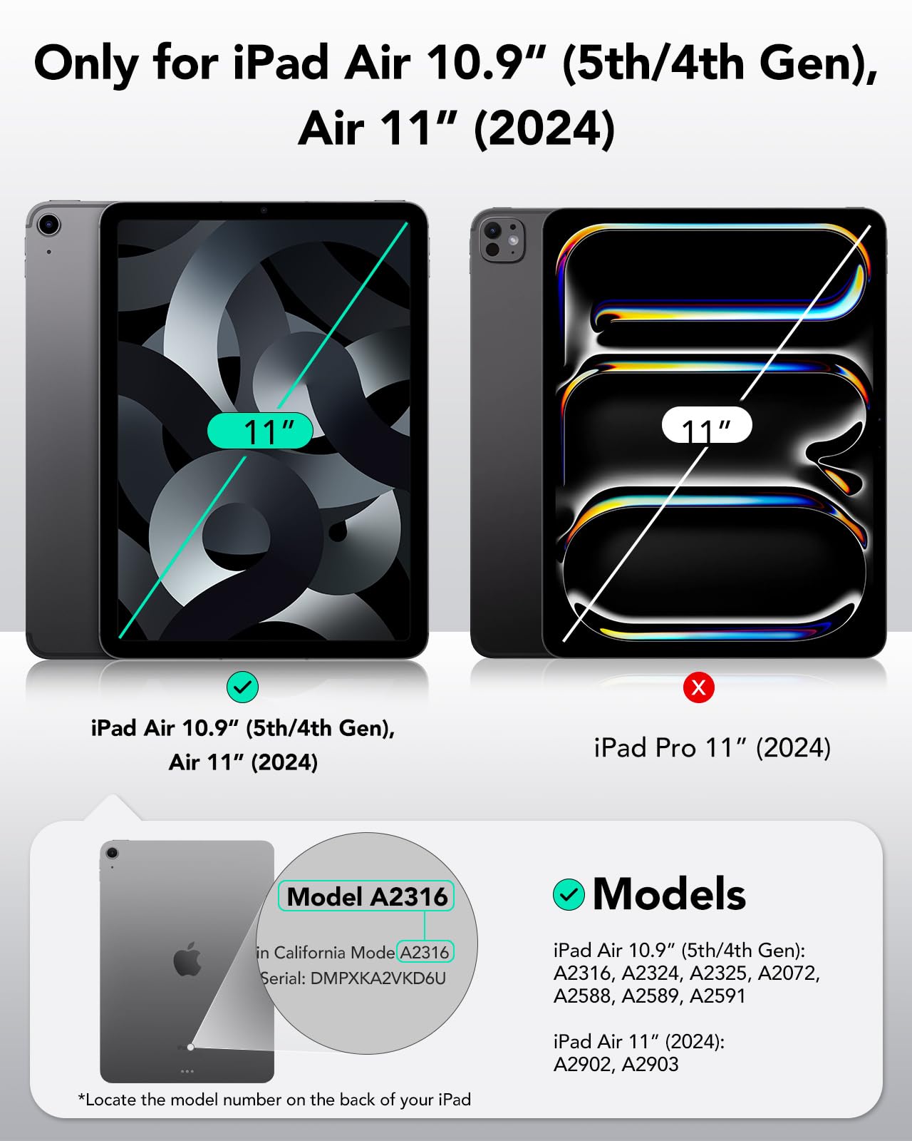 Foto 2 | Funda Esr Para Ipad Air M2 De 11 Pulgadas (2024), 6.ª, 5.ª Y 4.ª Generación, Azul - Venta Internacional.