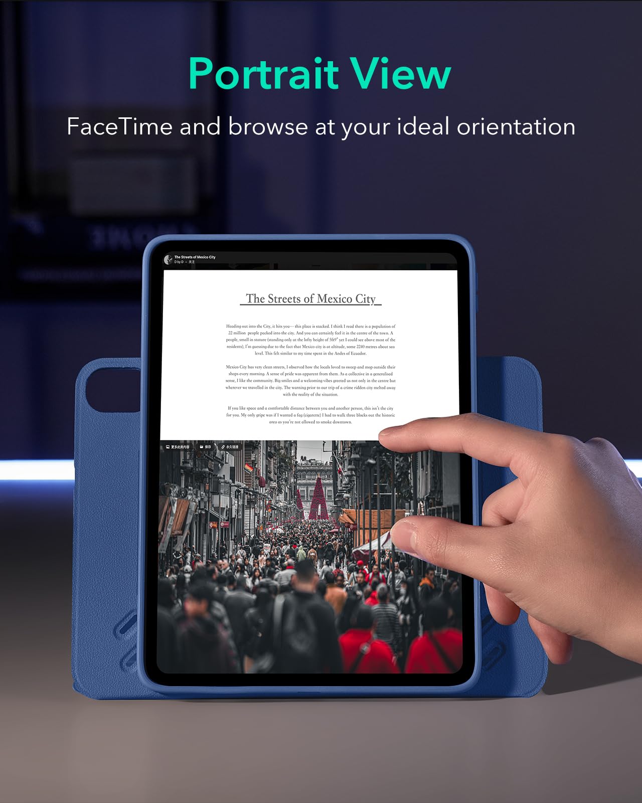 Foto 6 | Funda Esr Para Ipad Air M2 De 11 Pulgadas (2024), 6.ª, 5.ª Y 4.ª Generación, Azul - Venta Internacional.