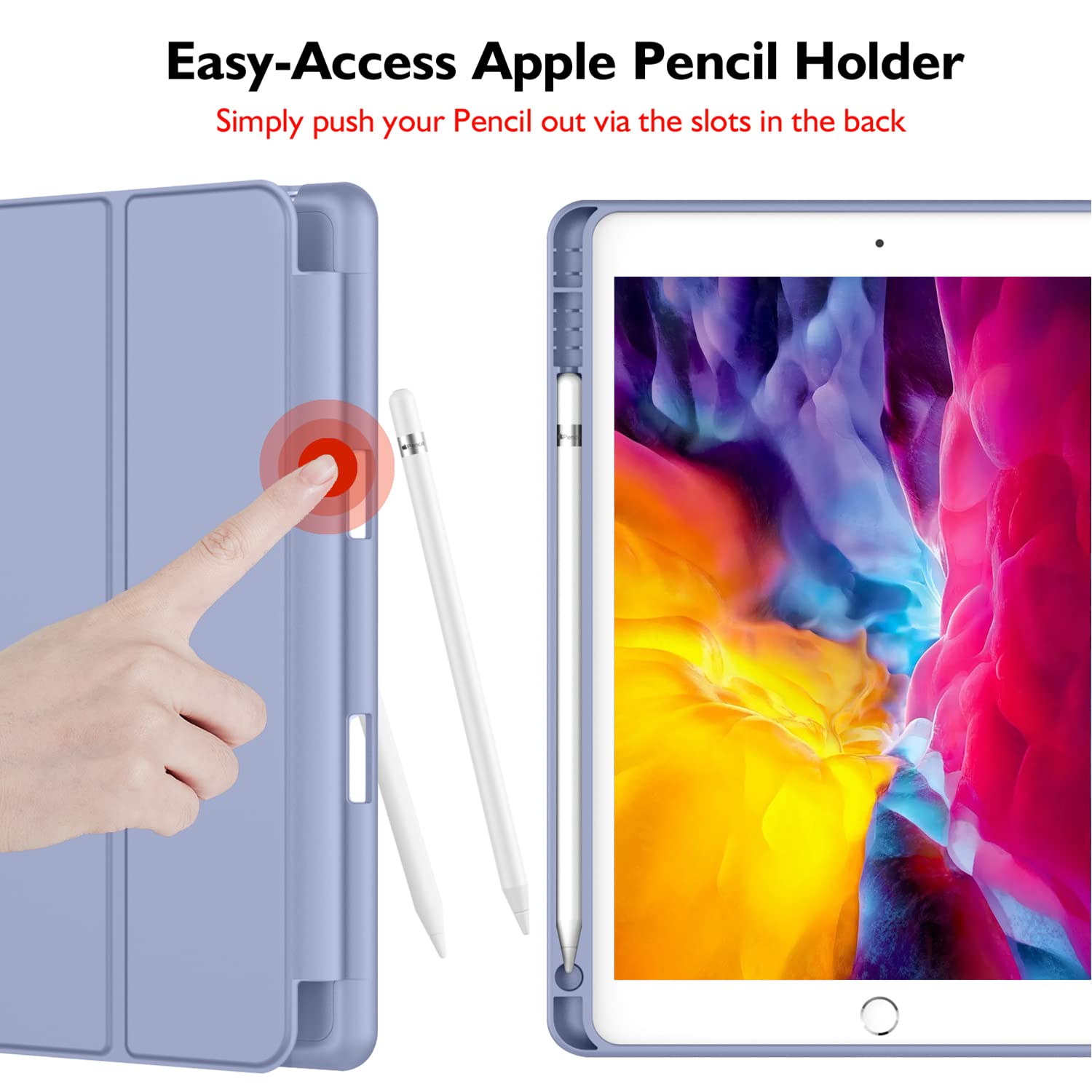 Foto 3 pulgar | Funda Para Ipad 9.7 Imieet Smart Cover Con Soporte Para Lápices, Color Lavanda - Venta Internacional.