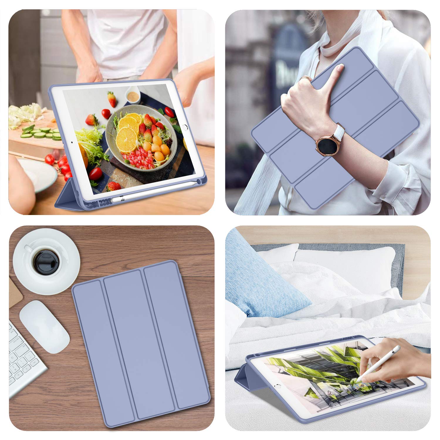 Foto 5 pulgar | Funda Para Ipad 9.7 Imieet Smart Cover Con Soporte Para Lápices, Color Lavanda - Venta Internacional.