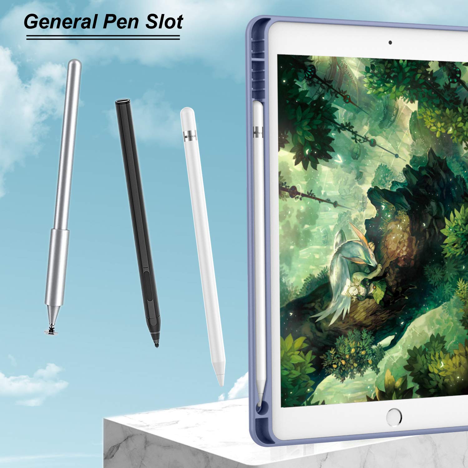 Foto 7 | Funda Para Ipad 9.7 Imieet Smart Cover Con Soporte Para Lápices, Color Lavanda - Venta Internacional.
