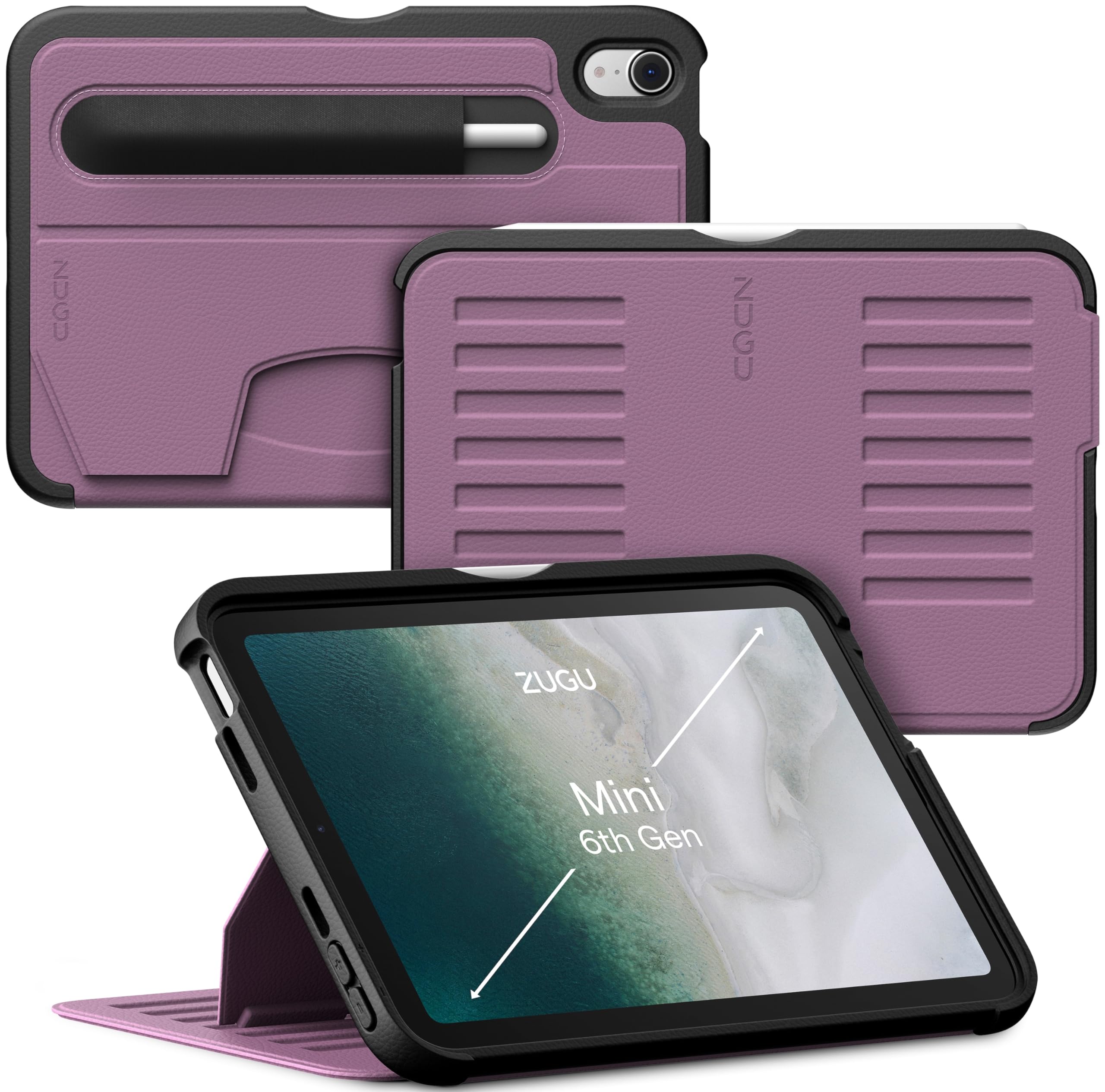 Funda Zugu Para Ipad Mini 7 2024 Y Ipad Mini 6 2021 Con Soporte - Venta Internacional.