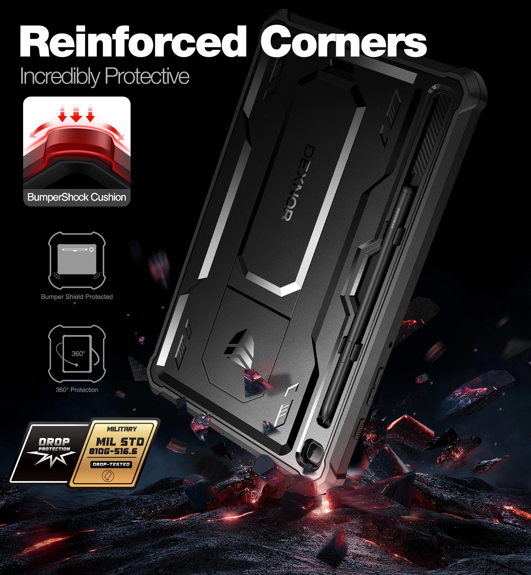 Foto 3 | Funda Dexnor Para Samsung Galaxy Tab S6 Lite 10.4 2024/2022/2020 - Venta Internacional.