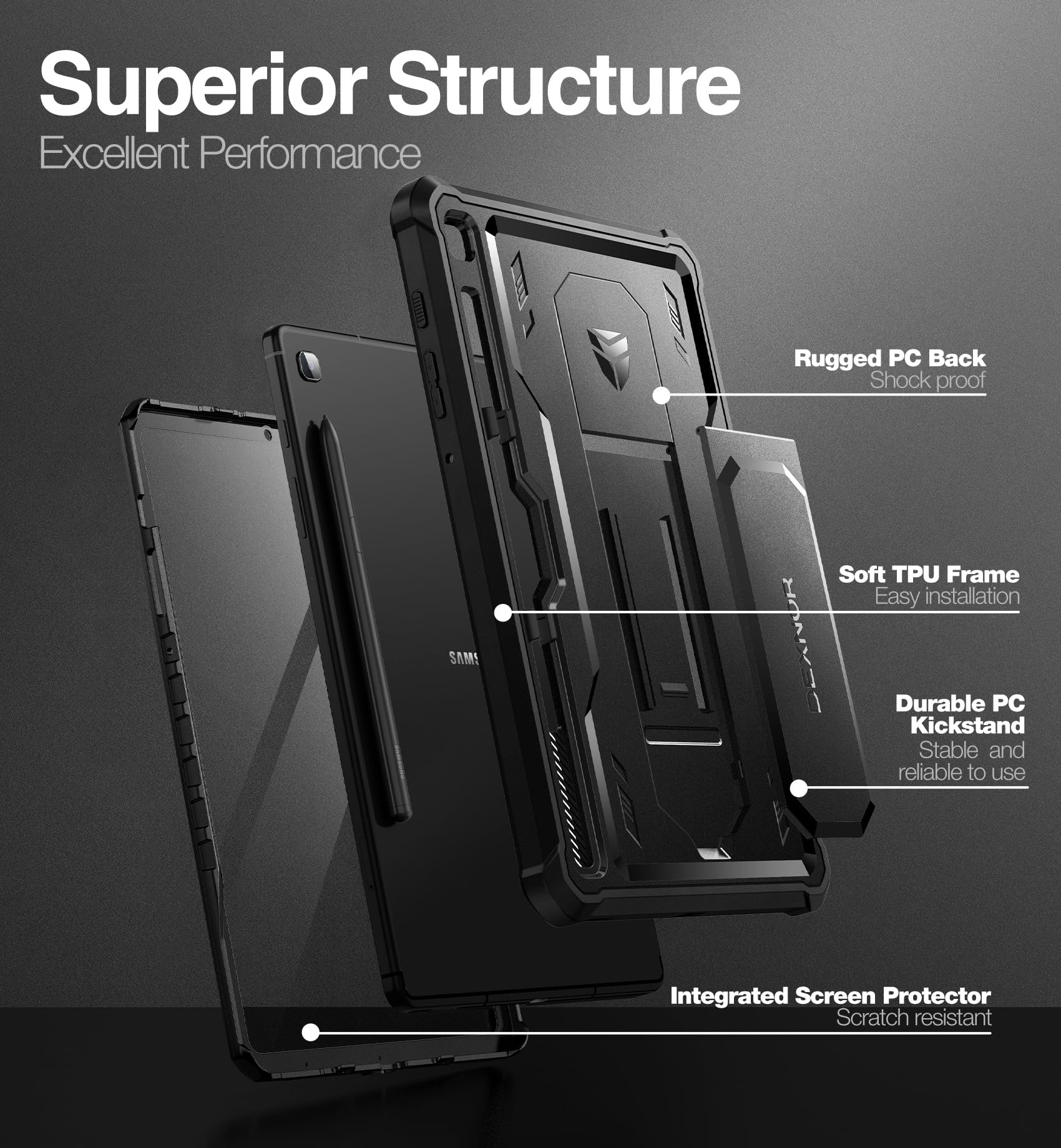 Foto 5 pulgar | Funda Dexnor Para Samsung Galaxy Tab S6 Lite 10.4 2024/2022/2020 - Venta Internacional.