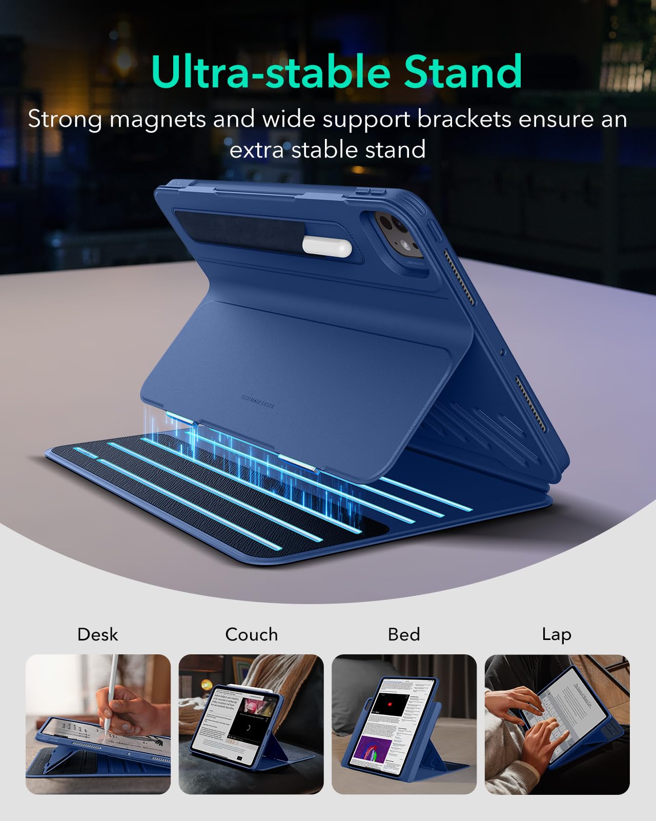 Foto 4 | Funda Esr Shift Series Para Ipad Pro 13 2024 Con Soporte Azul - Venta Internacional.