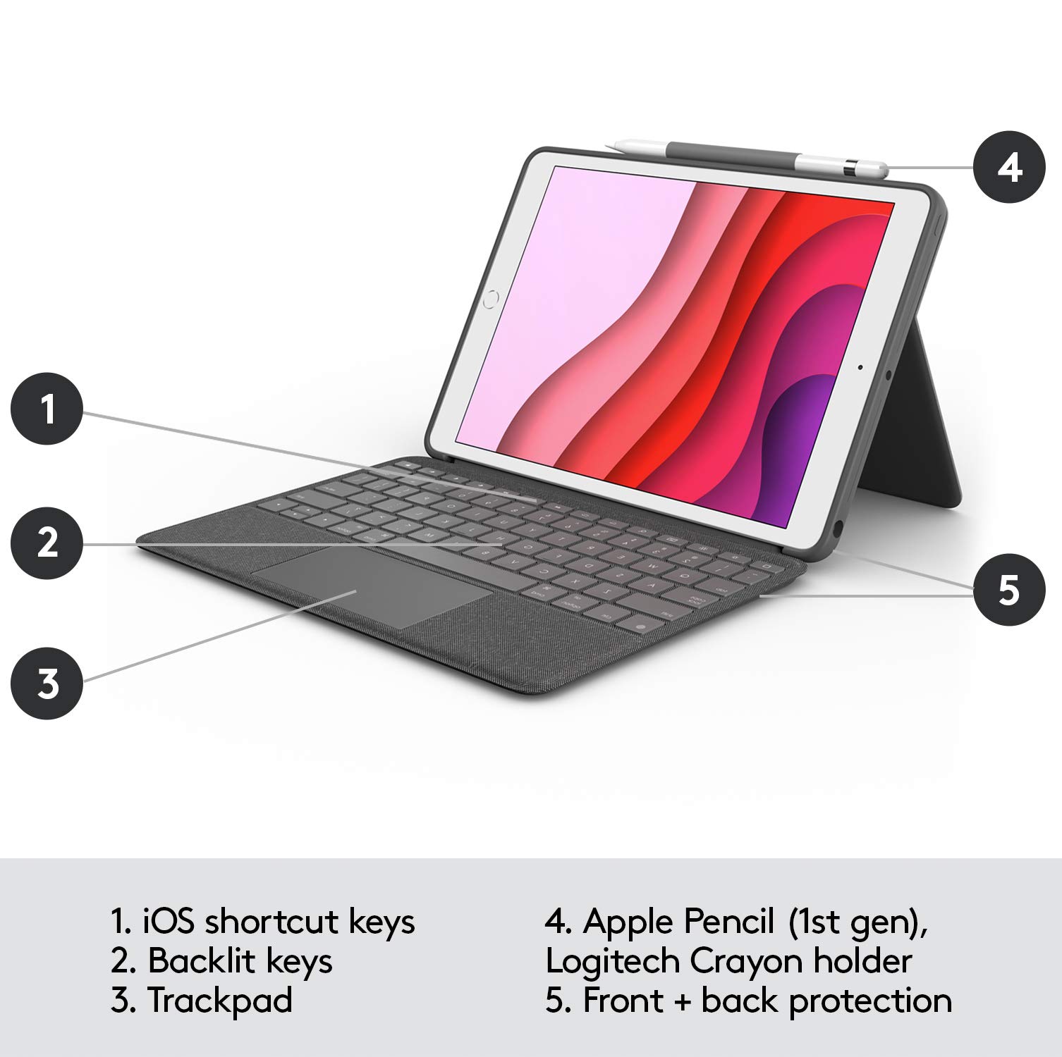 Foto 8 pulgar | Funda Con Teclado Logitech Combo Touch Para Ipad 7ª Y 9ª Generación - Venta Internacional.
