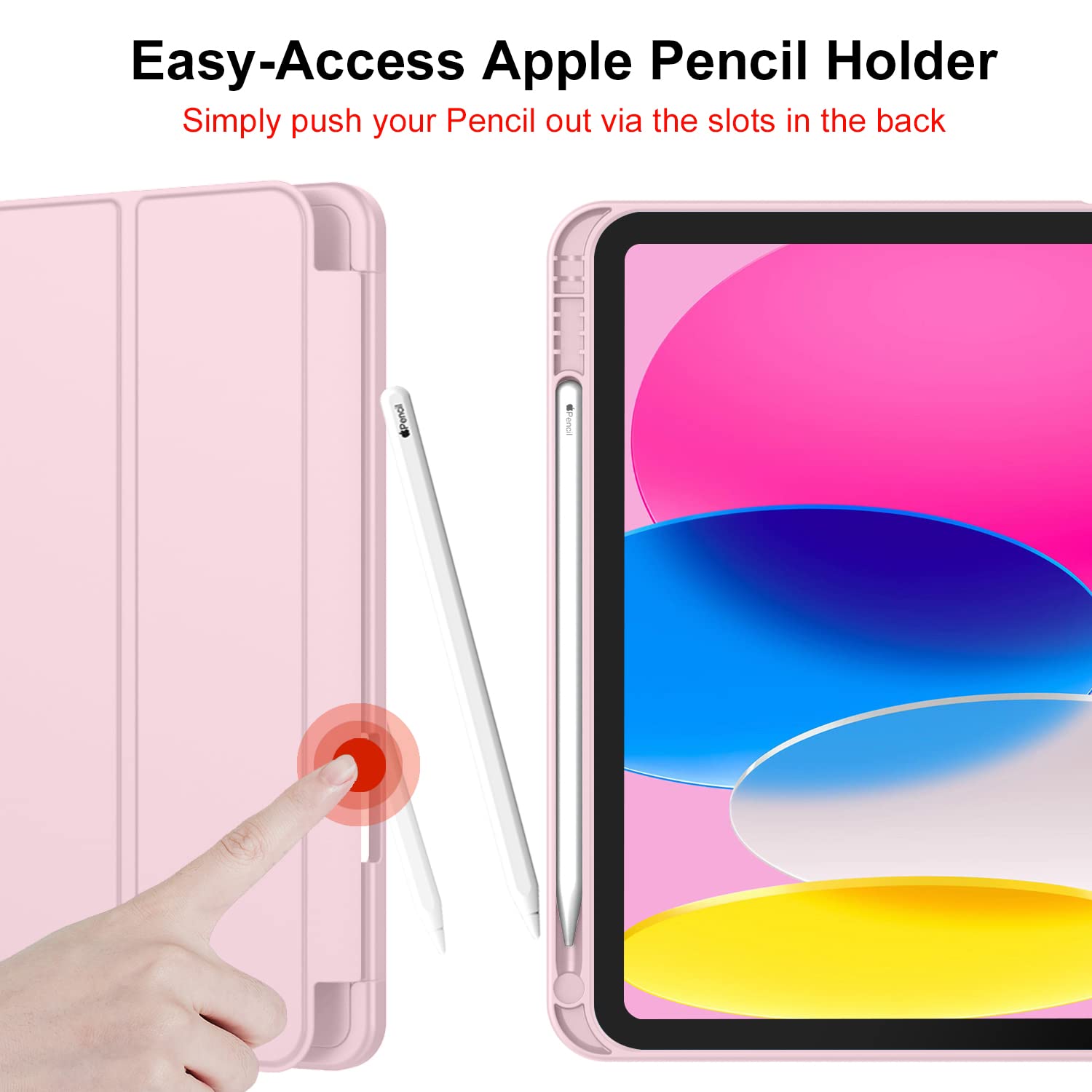 Foto 4 pulgar | Funda Imieet Para Ipad De Décima Generación De 10,9 Pulgadas Con Soporte Para Lápices, Color Rosa - Venta Internacion