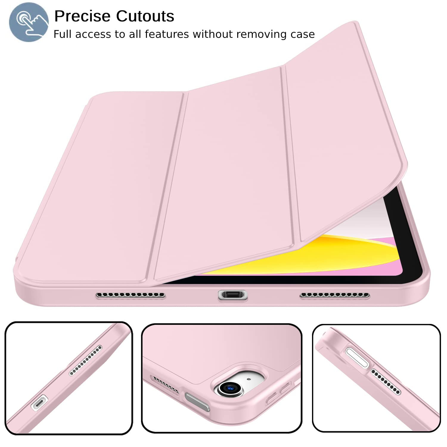 Foto 5 pulgar | Funda Imieet Para Ipad De Décima Generación De 10,9 Pulgadas Con Soporte Para Lápices, Color Rosa - Venta Internacion