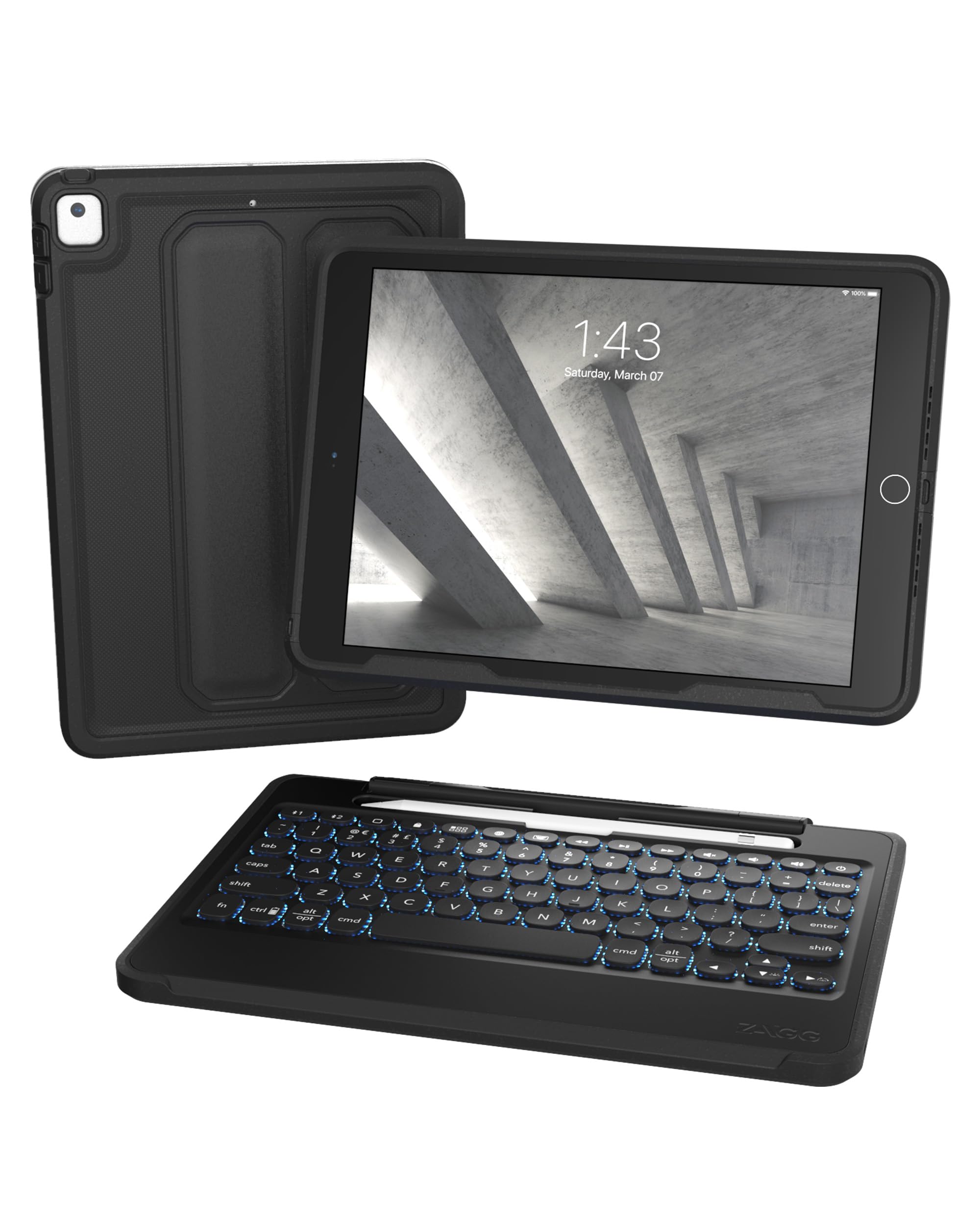 Foto 2 pulgar | Funda Zagg Rugged Book Con Teclado Para Ipad Air 3 Y Pro - Venta Internacional.