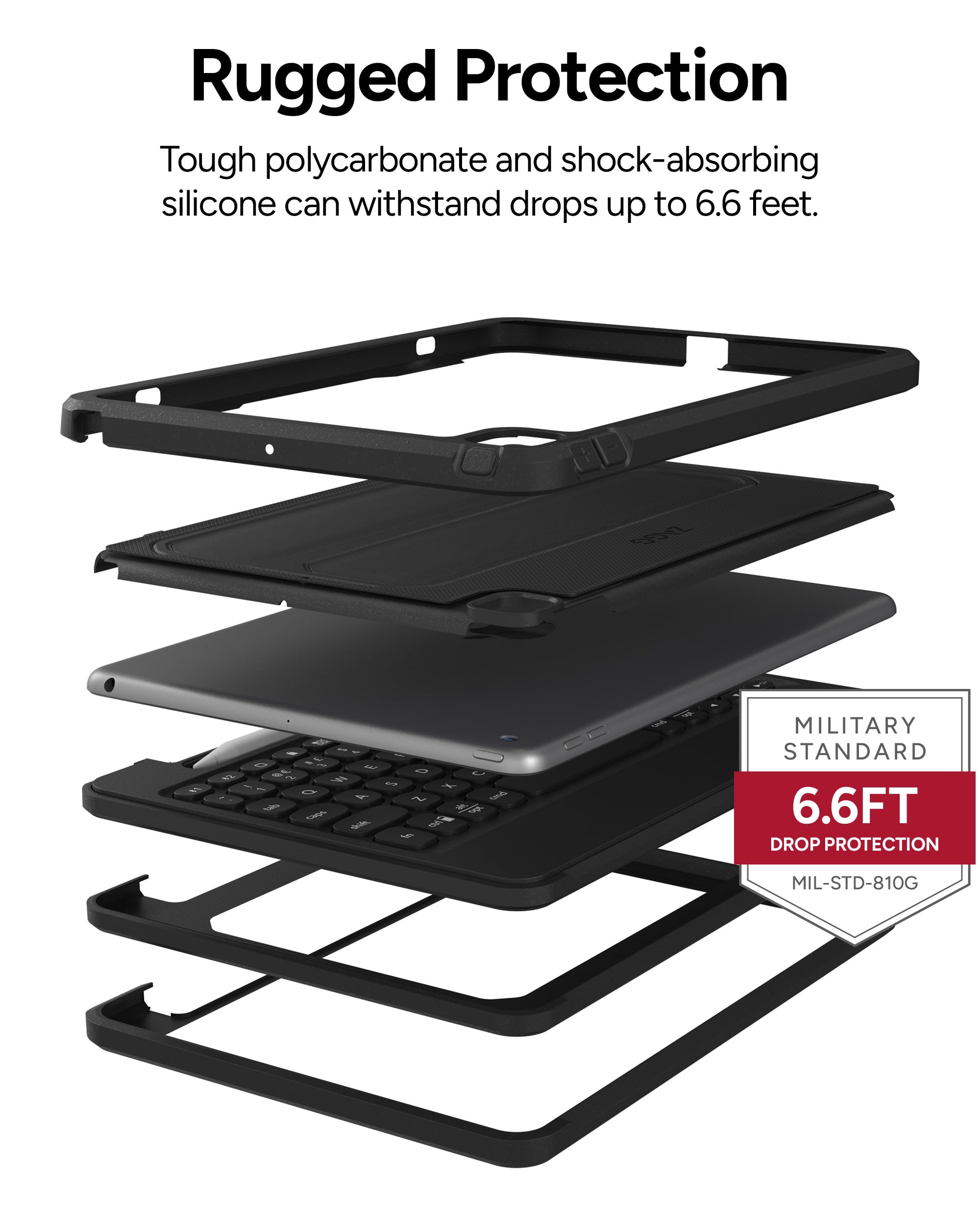 Foto 3 pulgar | Funda Zagg Rugged Book Con Teclado Para Ipad Air 3 Y Pro - Venta Internacional.