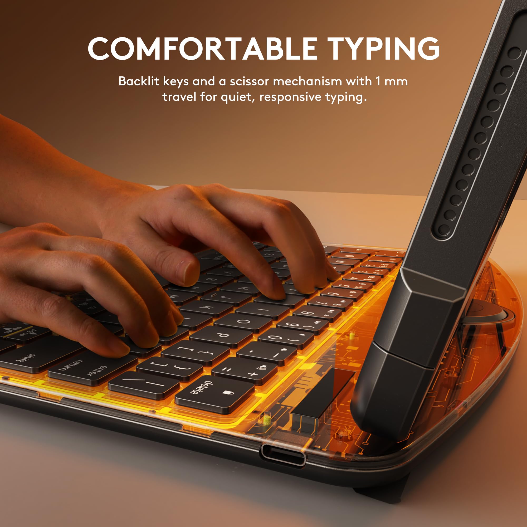 Foto 4 | Funda Con Teclado Inalámbrico Para Ipad Air M2 11'' Gusgu Negra - Venta Internacional.