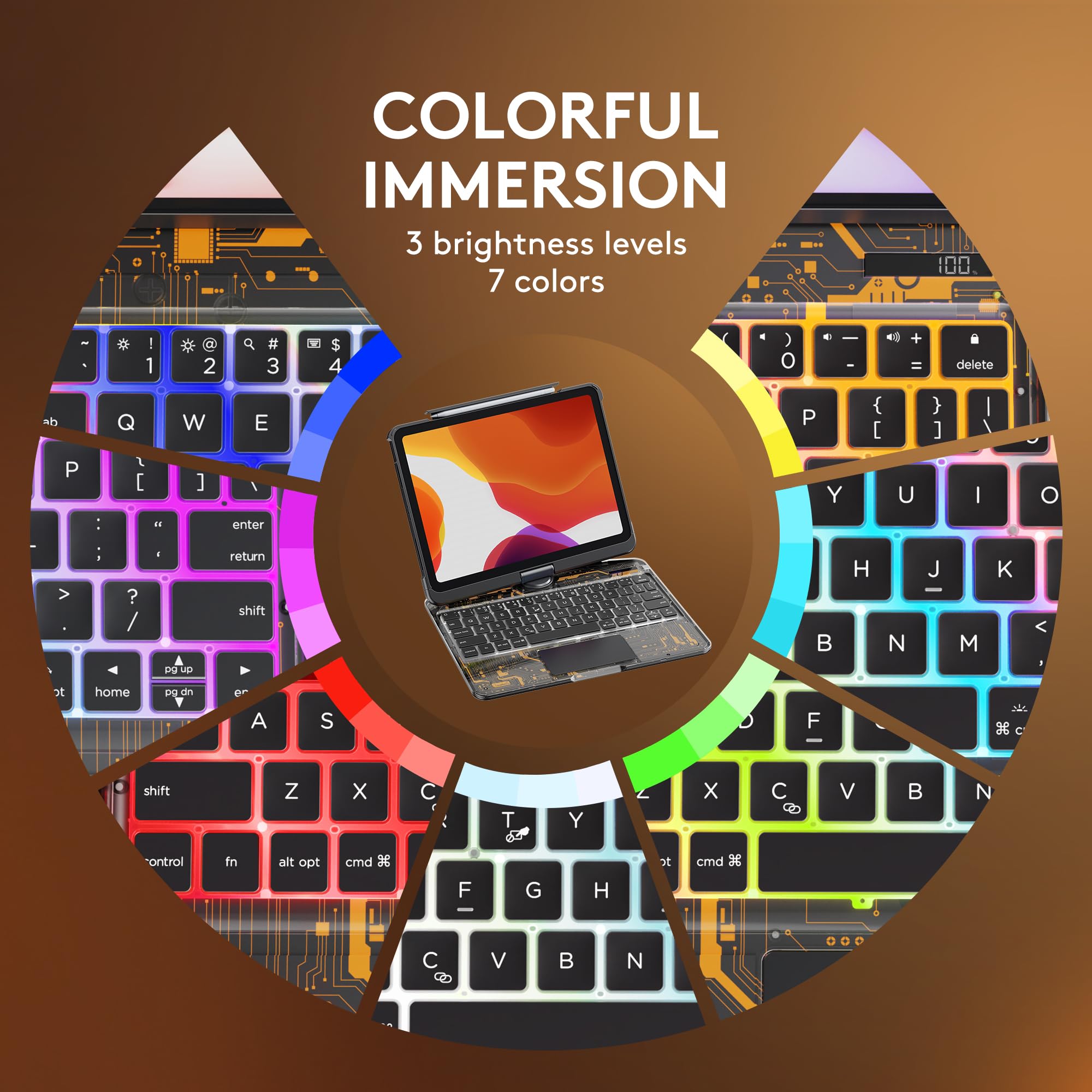 Foto 6 | Funda Con Teclado Inalámbrico Para Ipad Air M2 11'' Gusgu Negra - Venta Internacional.