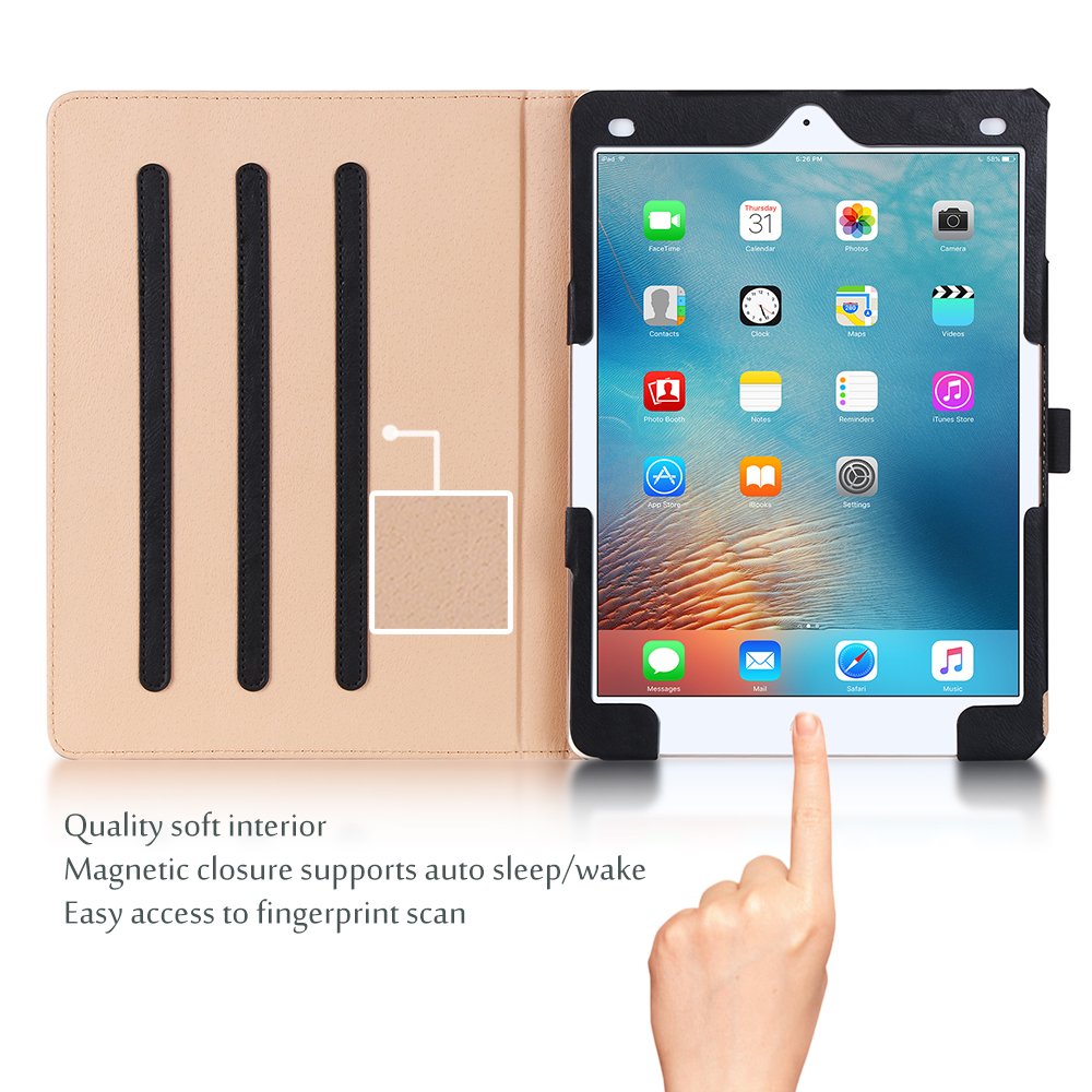 Foto 3 pulgar | Funda Procase para iPad Pro 9.7 Pulgadas 2016 de Piel Sintética Negra - Venta Internacional