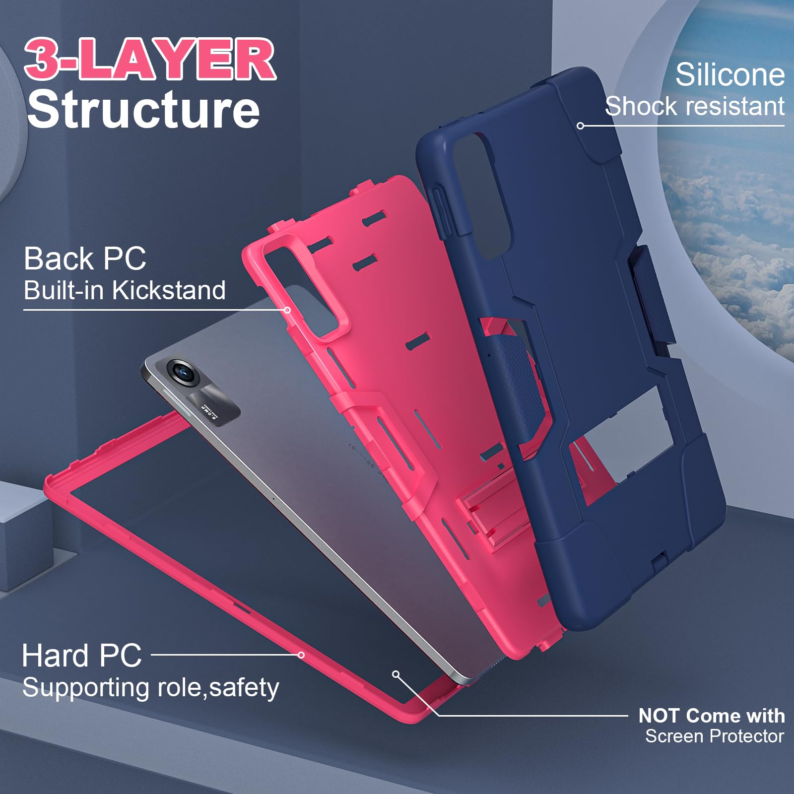 Foto 3 pulgar | Funda Protectora Para Xiaomi Redmi Pad Se De 11 Pulgadas, Color Azul Marino - Venta Internacional.