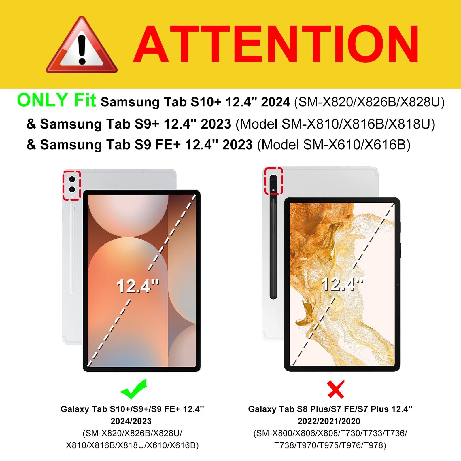 Foto 3 pulgar | Funda Fintie Para Samsung Galaxy Tab S10+ S9+ S9 Fe+ De 12,4 Pulgadas - Venta Internacional.