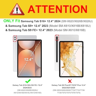 Foto 2 | Funda Fintie Para Samsung Galaxy Tab S10+ S9+ S9 Fe+ De 12,4 Pulgadas - Venta Internacional.