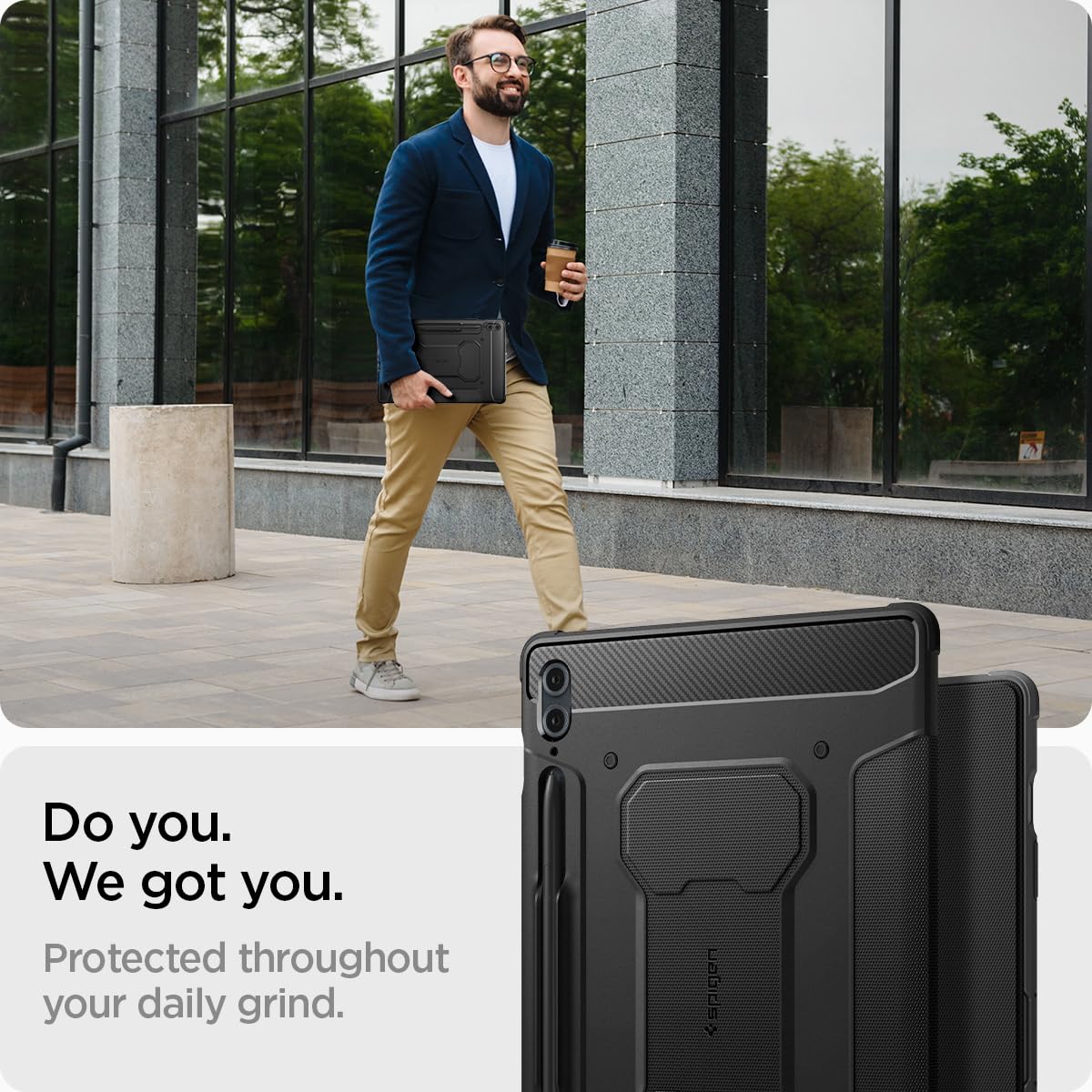 Foto 3 | Funda Spigen Rugged Armor Pro Para Samsung Galaxy Tab S9 Fe Plus - Venta Internacional.