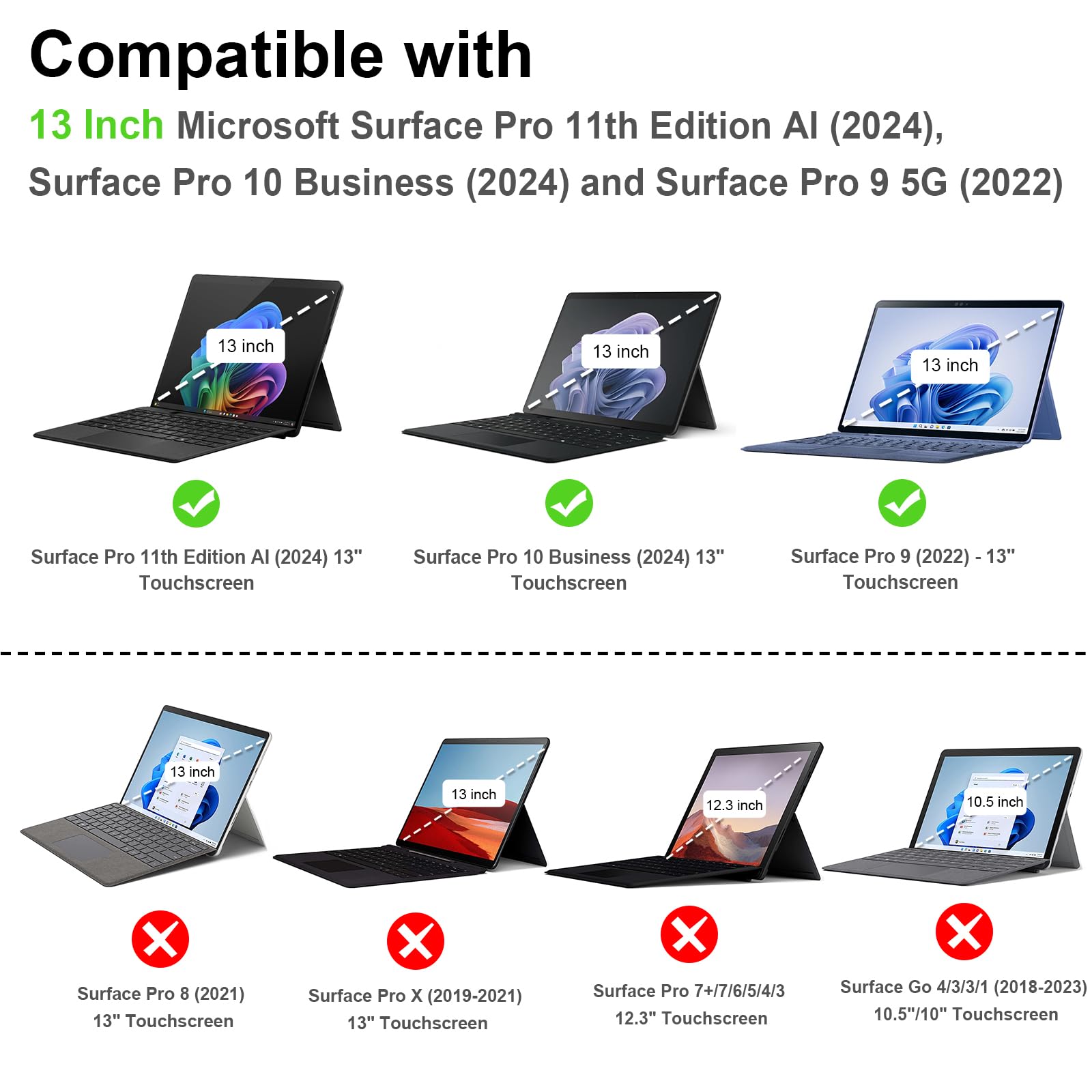 Foto 3 pulgar | Funda Rígida Para Microsoft Surface Pro 13'' Fintie Black - Venta Internacional.