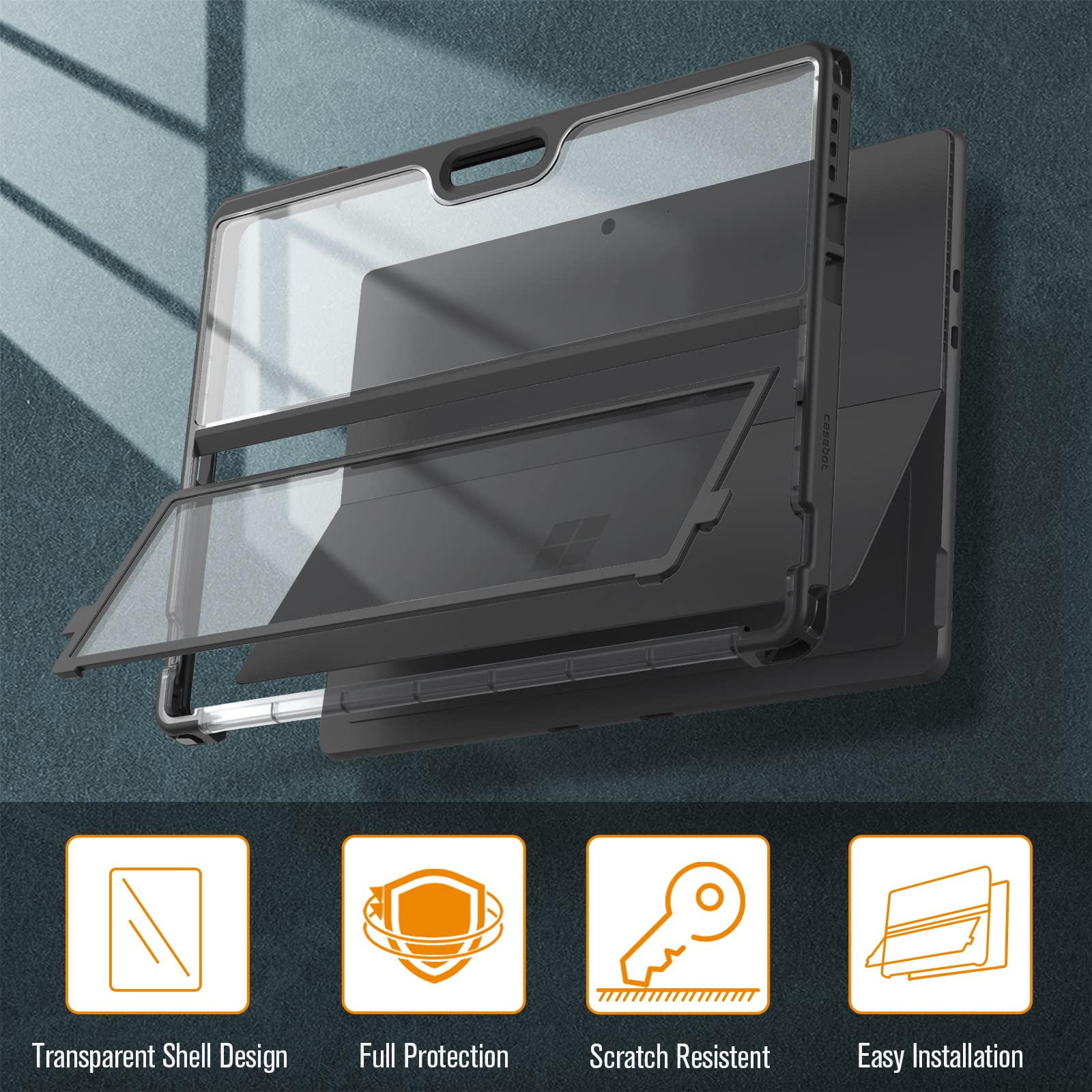 Foto 4 pulgar | Funda Rígida Para Microsoft Surface Pro 13'' Fintie Black - Venta Internacional.