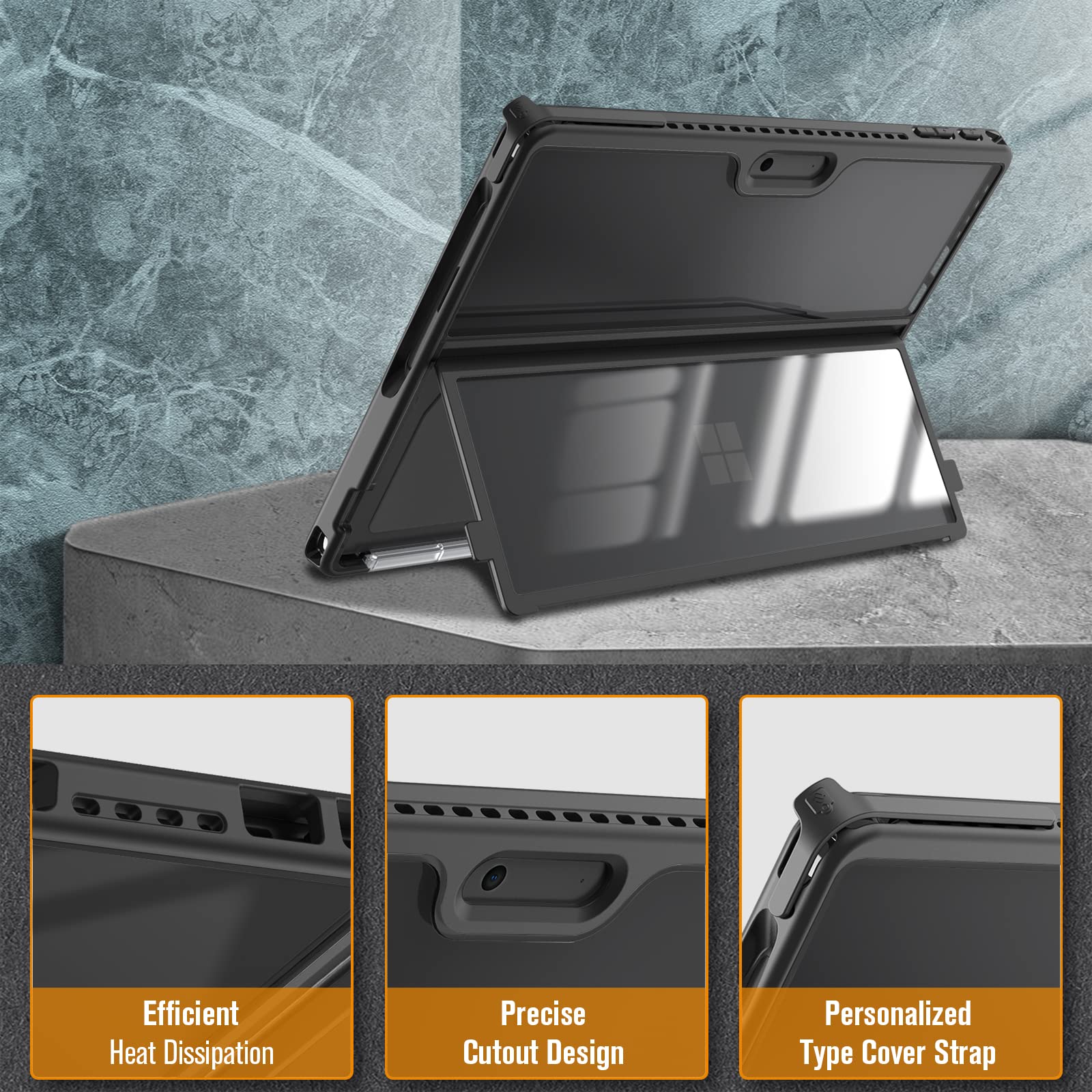 Foto 5 pulgar | Funda Rígida Para Microsoft Surface Pro 13'' Fintie Black - Venta Internacional.