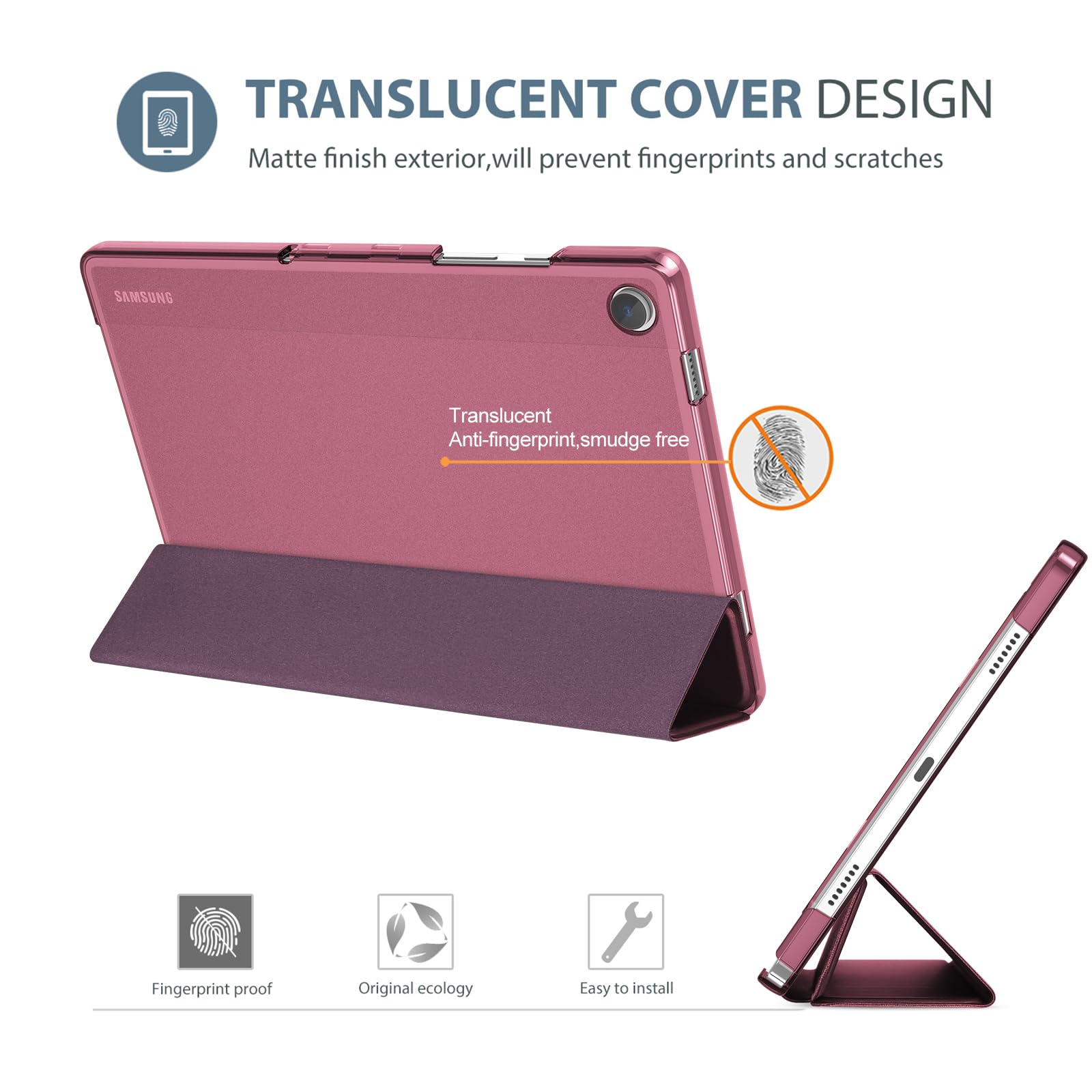 Foto 4 pulgar | Funda Procase Smart Para Galaxy Tab A9 Plus 11'' 2023 - Vino - Venta Internacional.