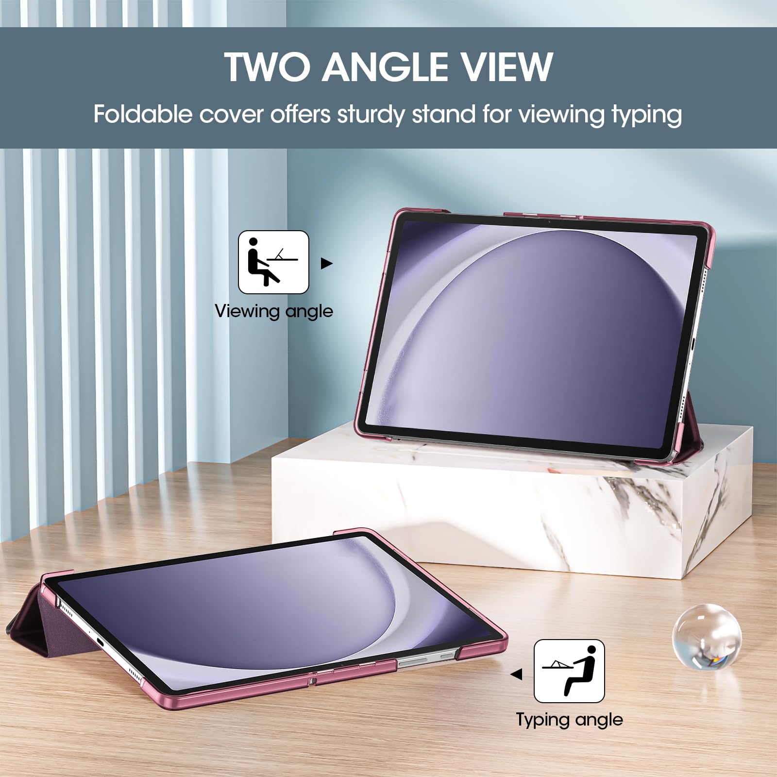 Foto 5 pulgar | Funda Procase Smart Para Galaxy Tab A9 Plus 11'' 2023 - Vino - Venta Internacional.
