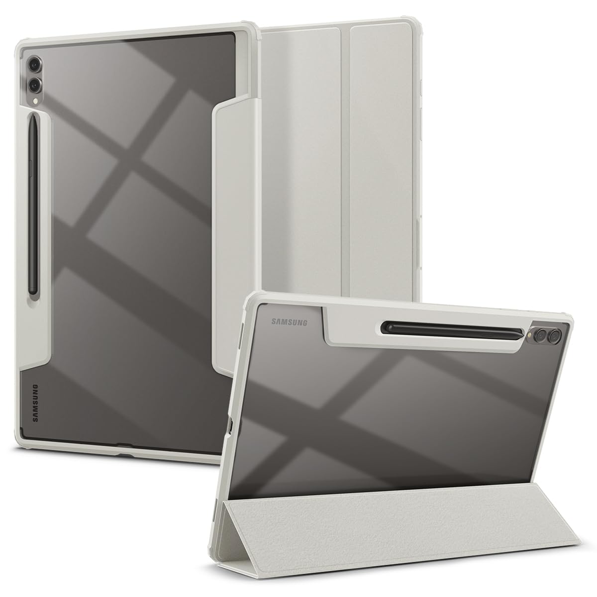 Funda Spigen Ultra Hybrid Pro De Triple Pliegue Para Galaxy Tab S10, Color Gris - Venta Internacional.