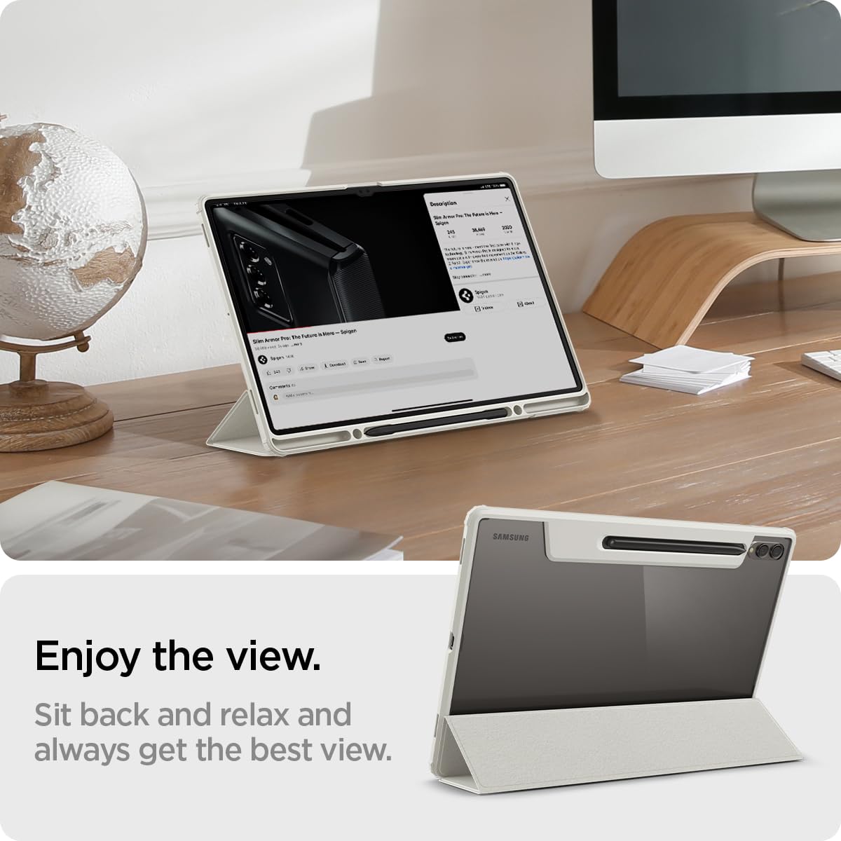 Foto 5 pulgar | Funda Spigen Ultra Hybrid Pro De Triple Pliegue Para Galaxy Tab S10, Color Gris - Venta Internacional.