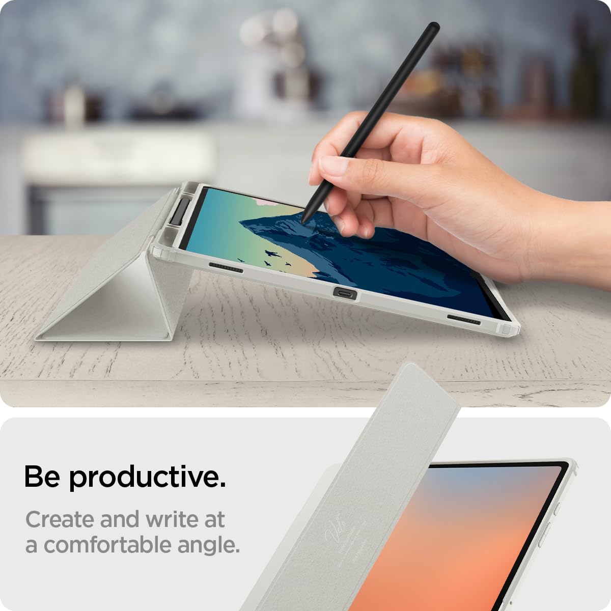 Foto 6 pulgar | Funda Spigen Ultra Hybrid Pro De Triple Pliegue Para Galaxy Tab S10, Color Gris - Venta Internacional.