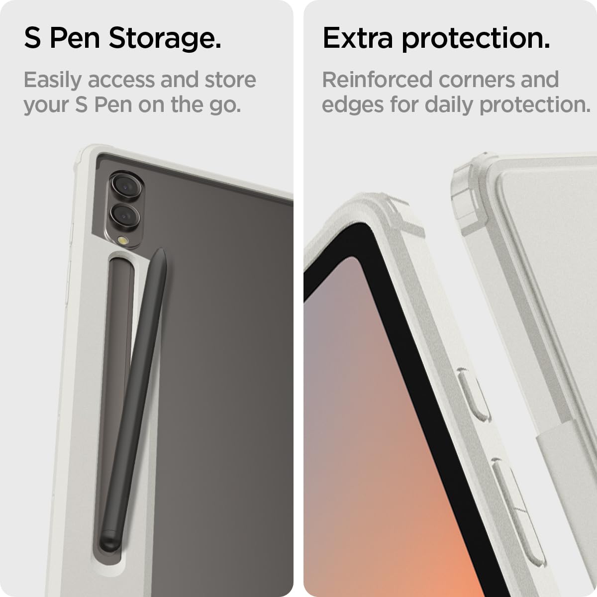 Foto 7 pulgar | Funda Spigen Ultra Hybrid Pro De Triple Pliegue Para Galaxy Tab S10, Color Gris - Venta Internacional.