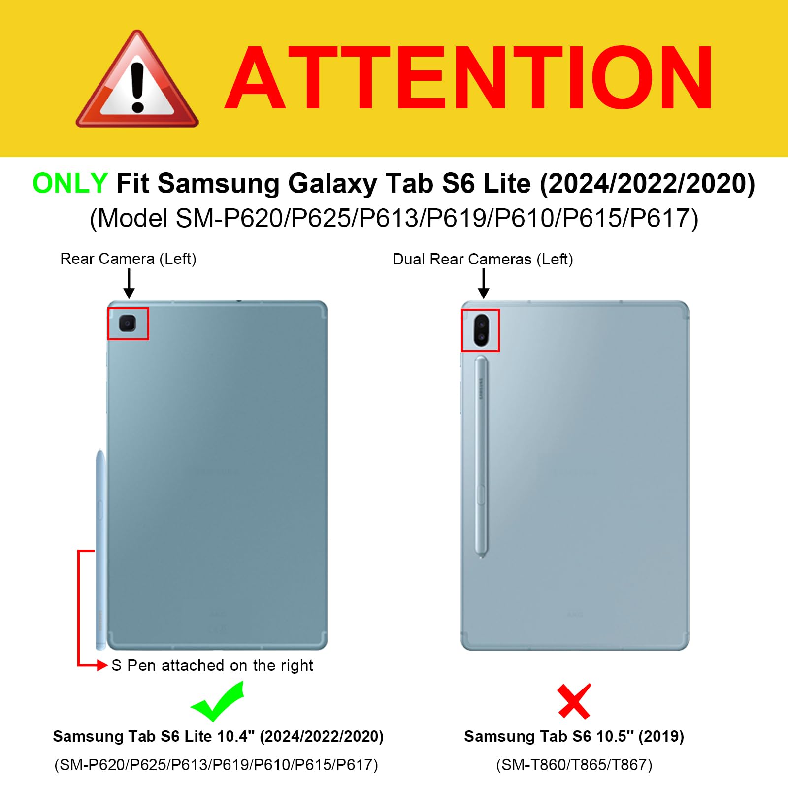 Foto 3 pulgar | Funda Fintie Hybrid Slim Para Samsung Galaxy Tab S6 Lite 10.4 - Venta Internacional.
