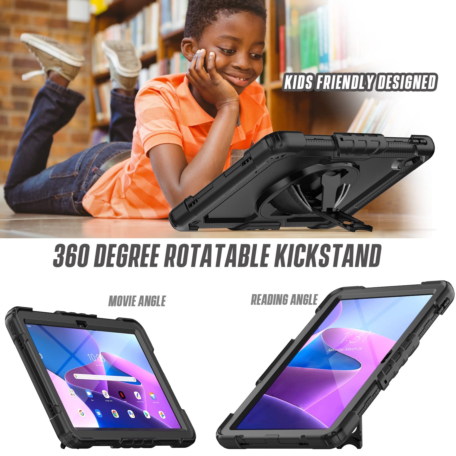 Foto 4 pulgar | Funda Herize Para Lenovo Tab M10 Plus 3rd Gen 10.6 2022 Con Protector De Pantalla - Venta Internacional.