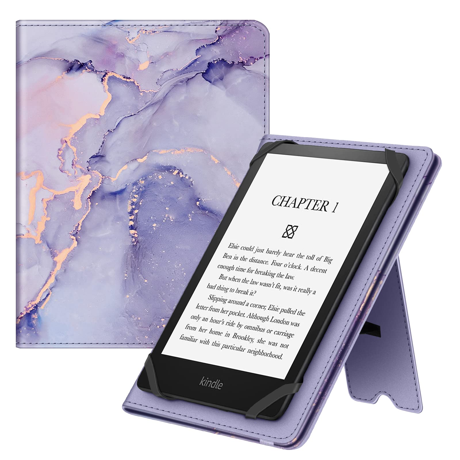 Funda Universal Para Tablet Ereader Fintie De 6 A 7 Pulgadas, Color Lila, Mármol - Venta Internacional.
