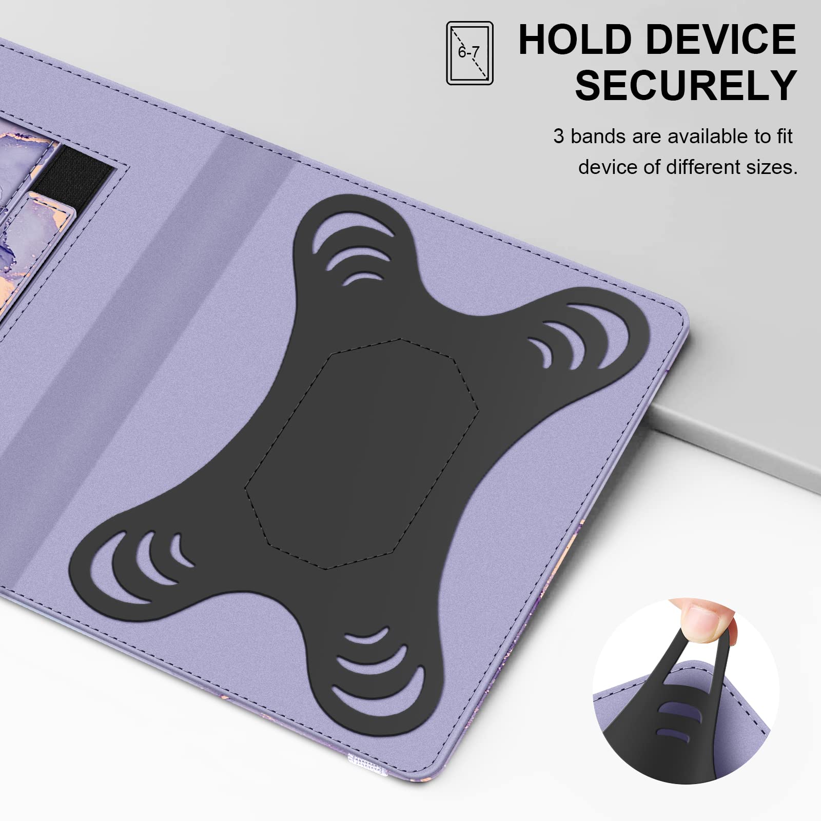 Foto 5 pulgar | Funda Universal Para Tablet Ereader Fintie De 6 A 7 Pulgadas, Color Lila, Mármol - Venta Internacional.