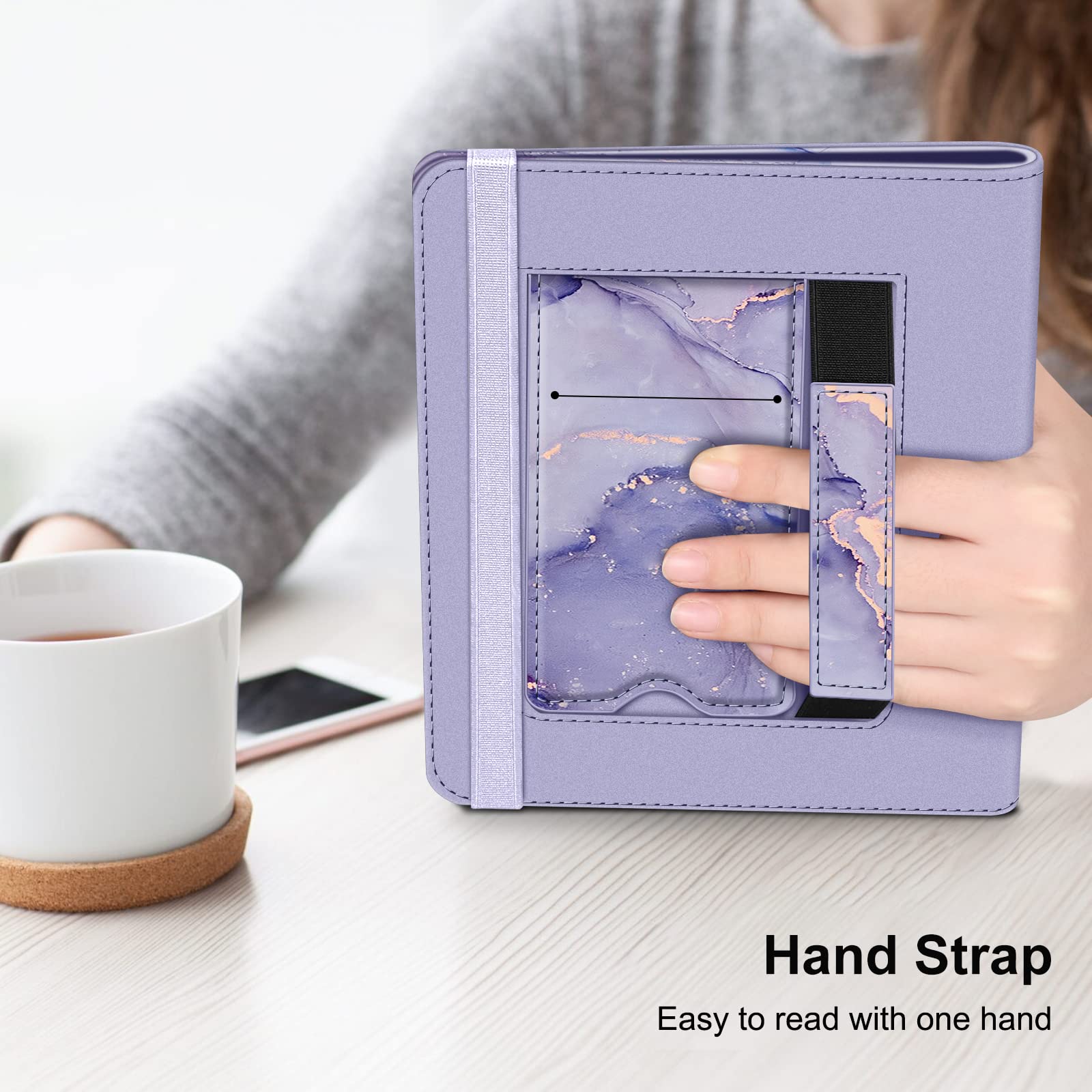 Foto 6 pulgar | Funda Universal Para Tablet Ereader Fintie De 6 A 7 Pulgadas, Color Lila, Mármol - Venta Internacional.