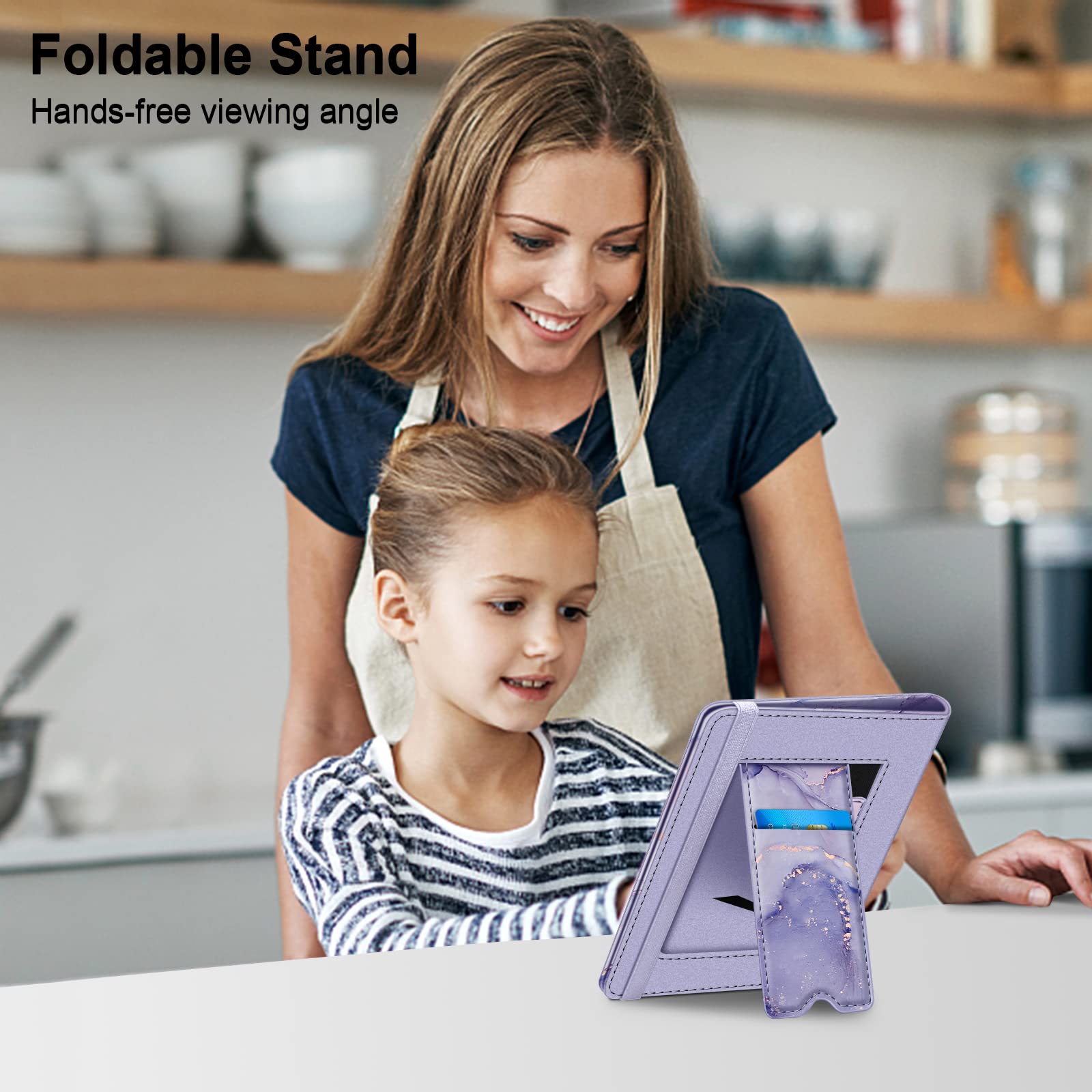 Foto 7 pulgar | Funda Universal Para Tablet Ereader Fintie De 6 A 7 Pulgadas, Color Lila, Mármol - Venta Internacional.