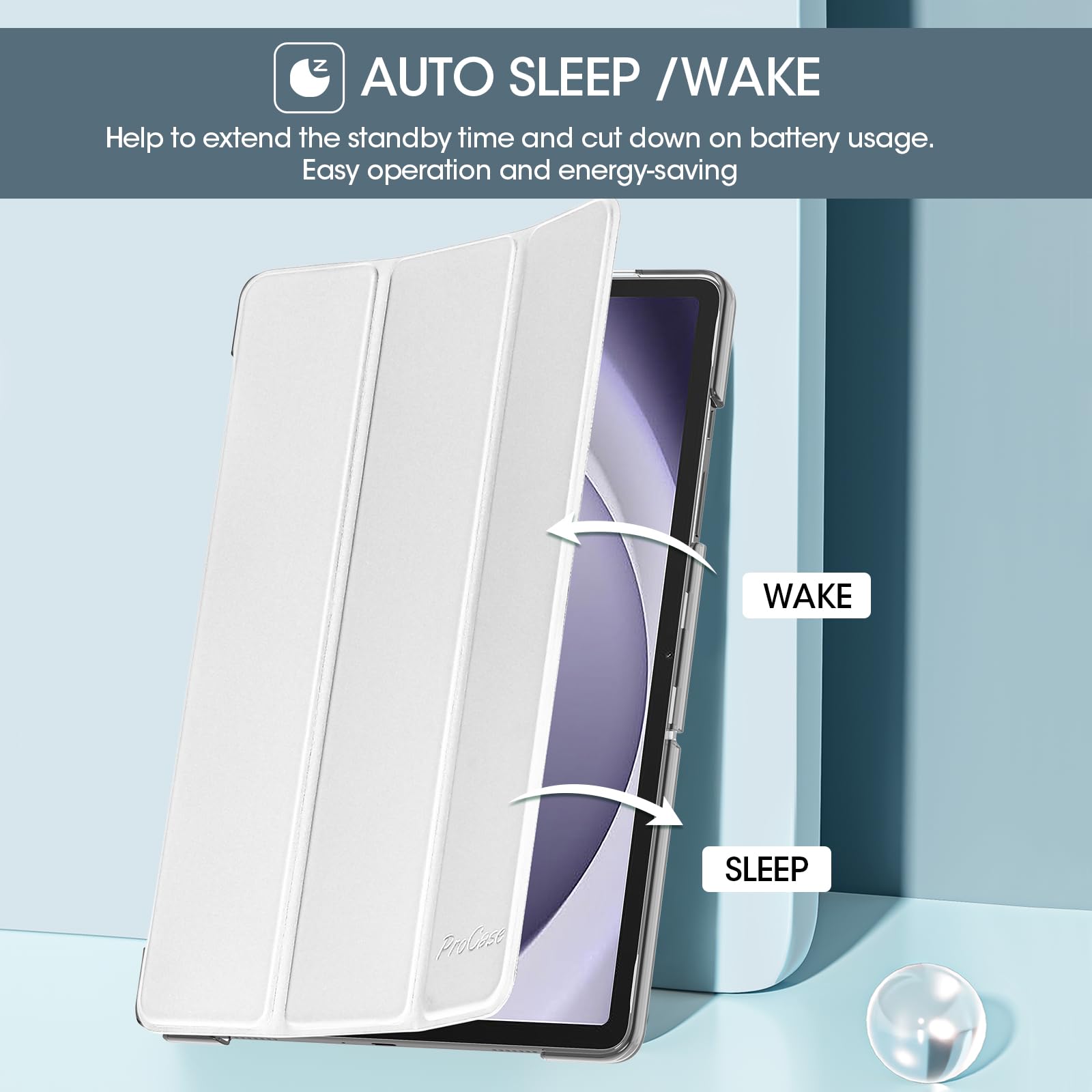 Foto 7 pulgar | Funda Procase Smart Para Galaxy Tab A9 Plus 11'' 2023 - Plata - Venta Internacional.