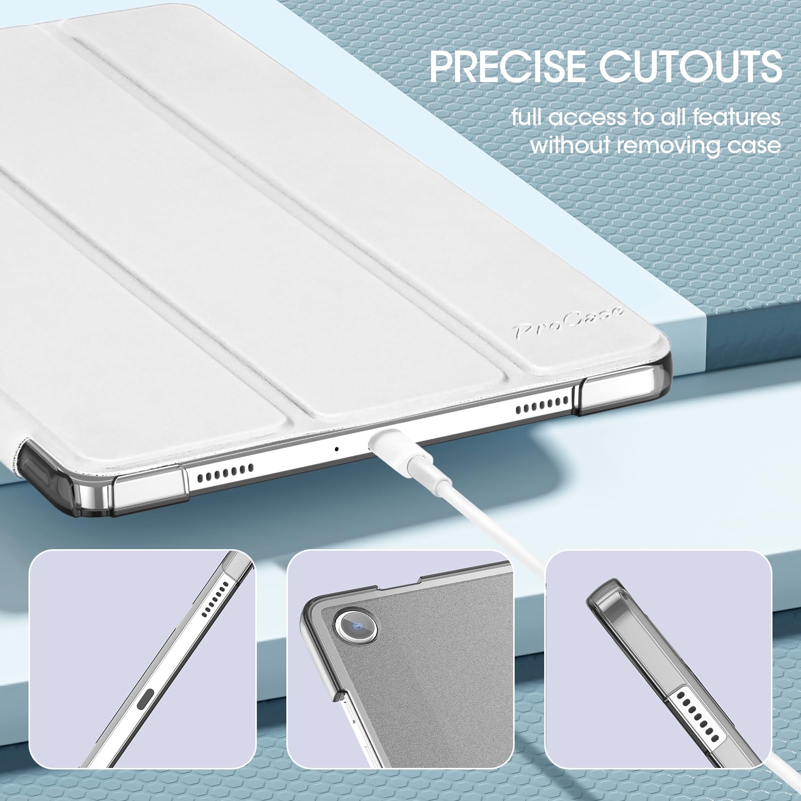 Foto 7 | Funda Procase Smart Para Galaxy Tab A9 Plus 11'' 2023 - Plata - Venta Internacional.