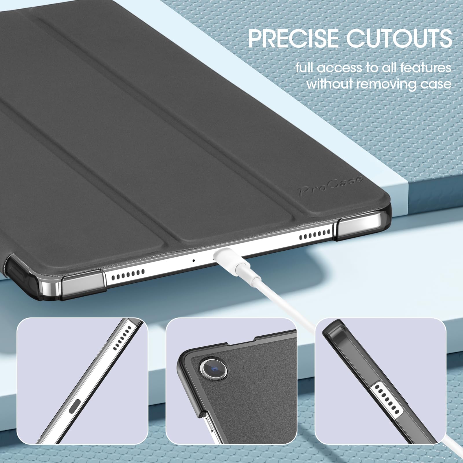 Foto 8 pulgar | Funda Procase Smart Para Galaxy Tab A9 Plus 11'' 2023 - Negra - Venta Internacional.