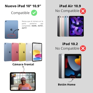 Foto 2 | Funda Para Ipad De 10,9 Pulgadas De 10,9 Pulgadas, Color Gris Con Ranura Para Lápices - Venta Internacional.